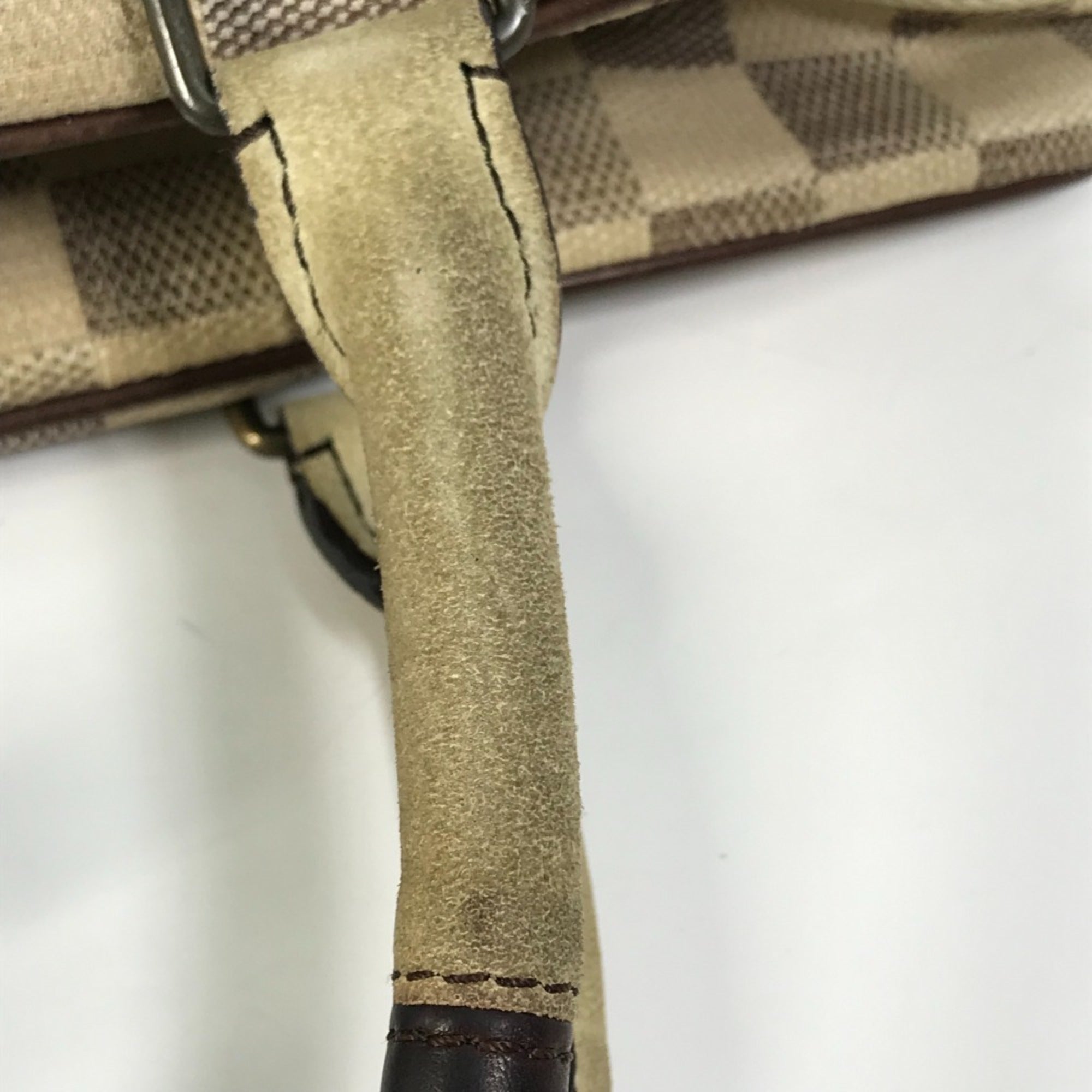 Louis Vuitton Brown White Canvas Shoulder Bag Tote Bag (Pre-Owned)