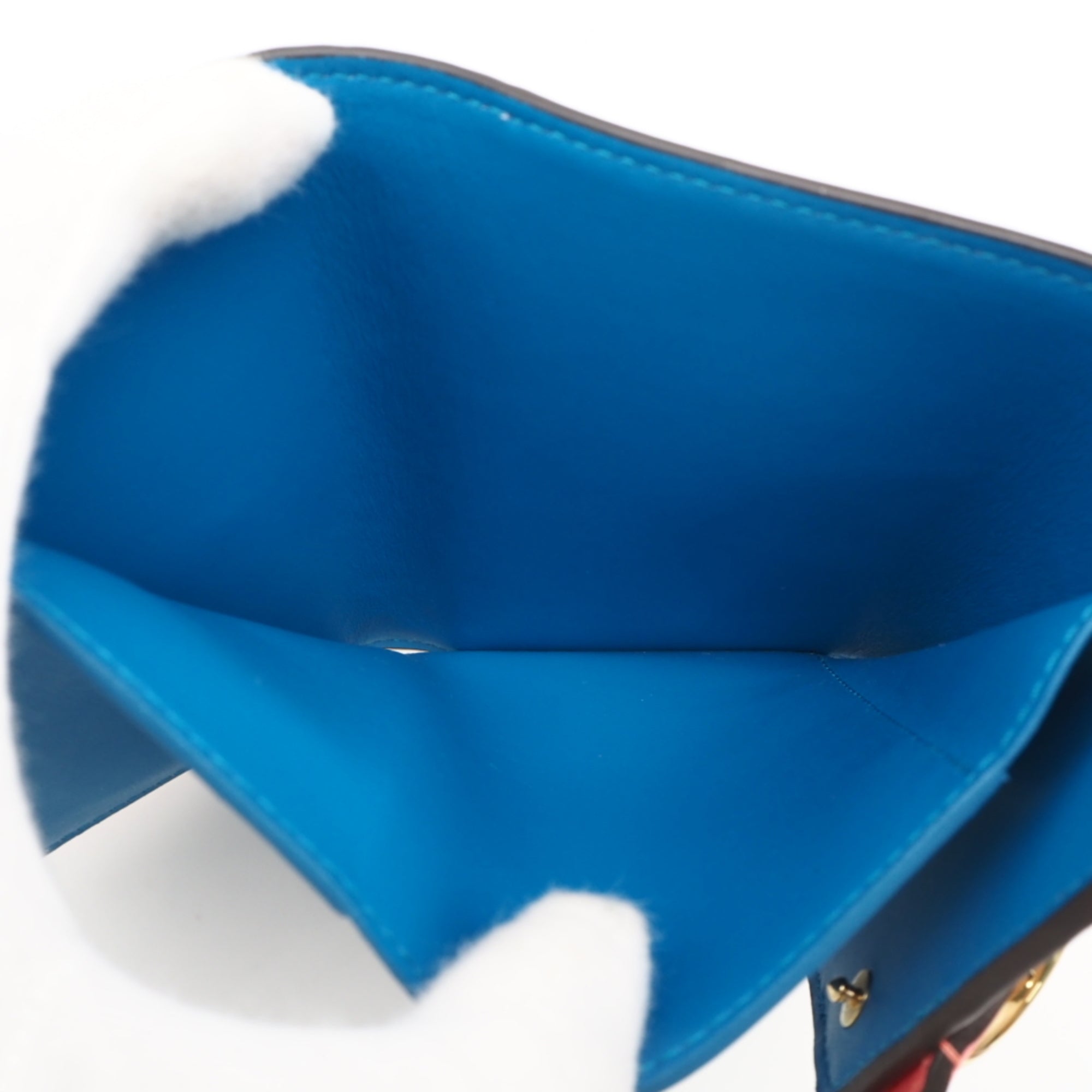 Louis Vuitton Blue Pink Leather Wallet (Tri-Fold) (Pre-Owned)