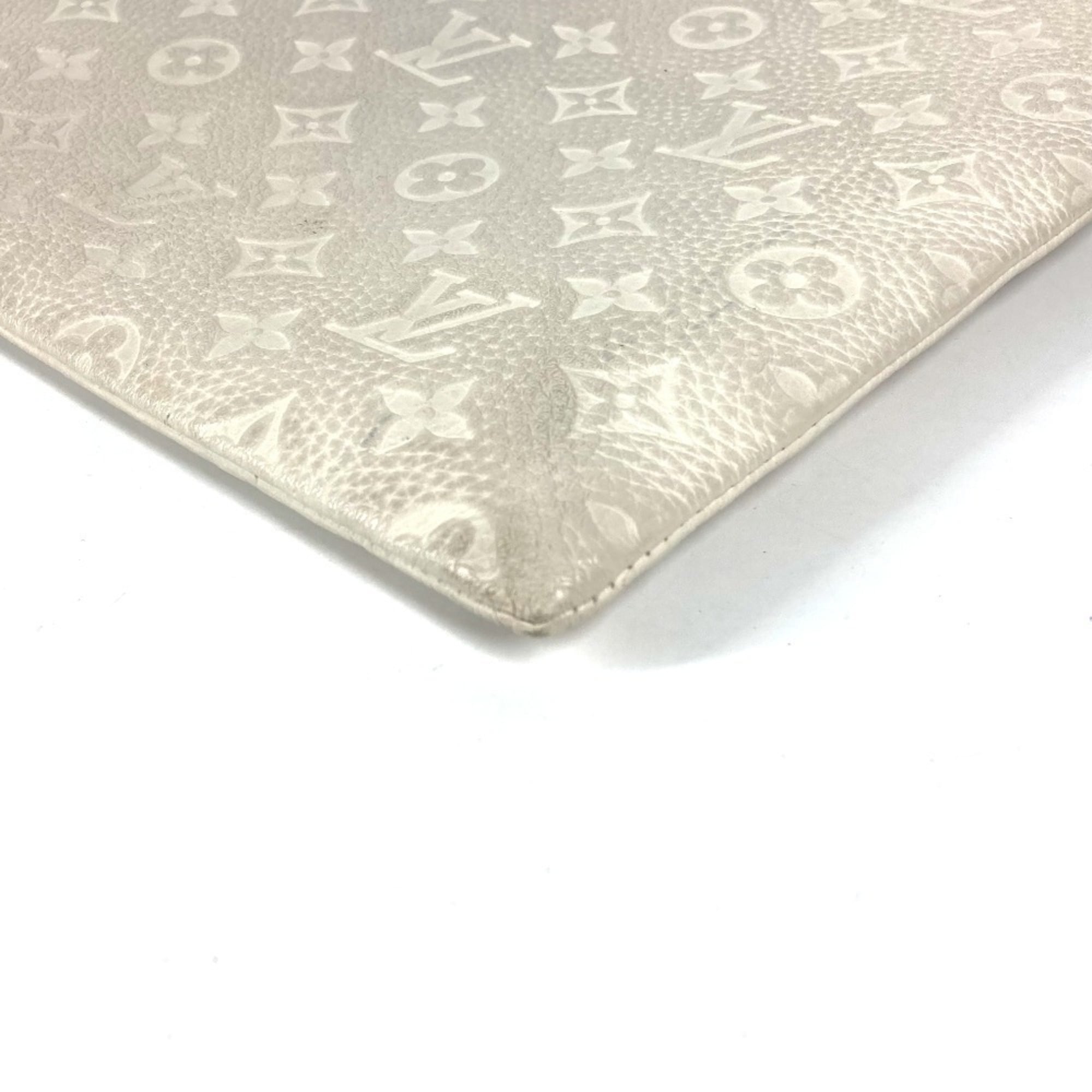 Louis Vuitton White Leather Clutch Bag Pochette Pouch (Pre-Owned)