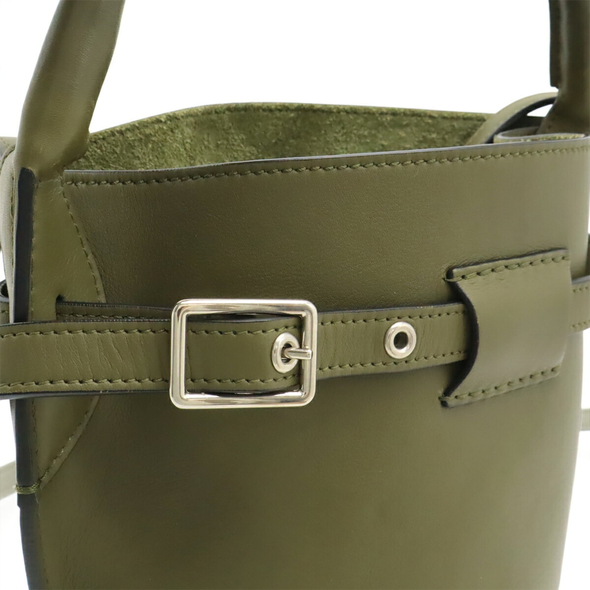Celine Green Khaki Leather Handbag Shoulder Bag (Pre-Owned)