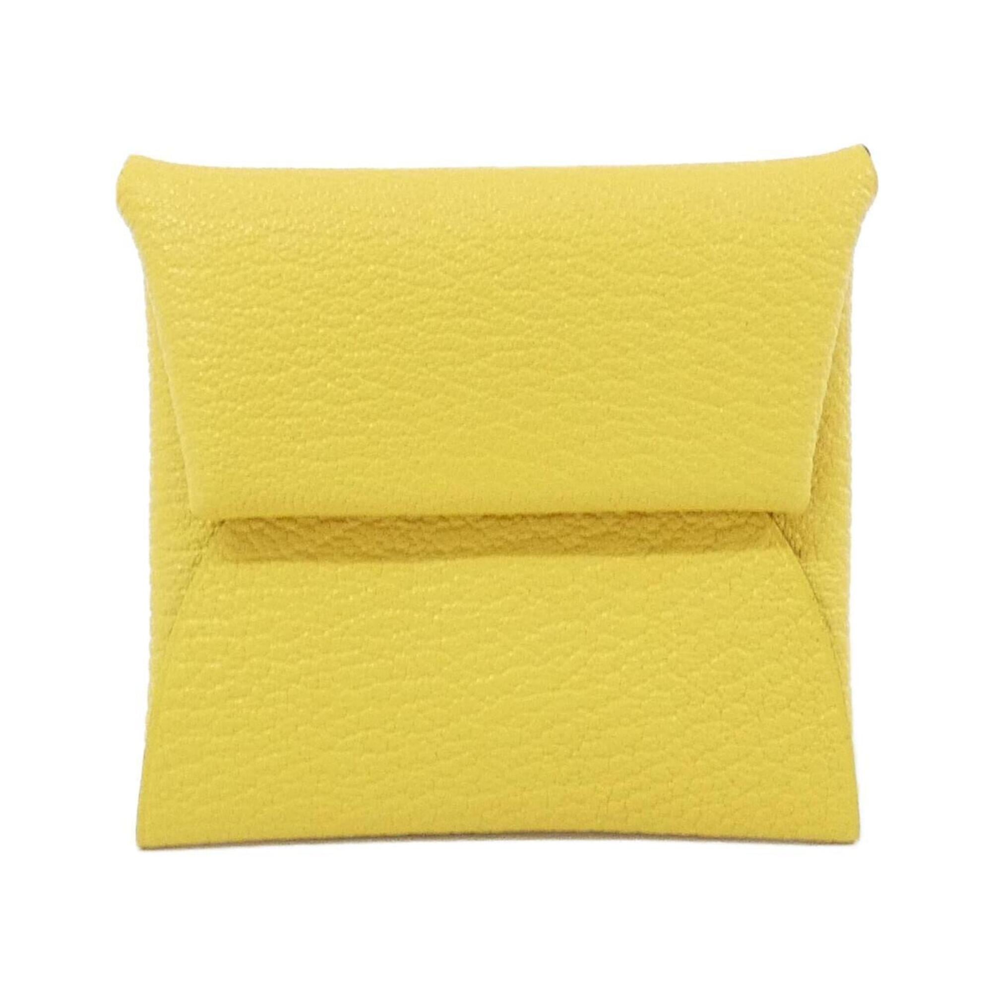 Hermes Yellow Chevre Leather Coin Purse/Coin Case (Pre-Owned)