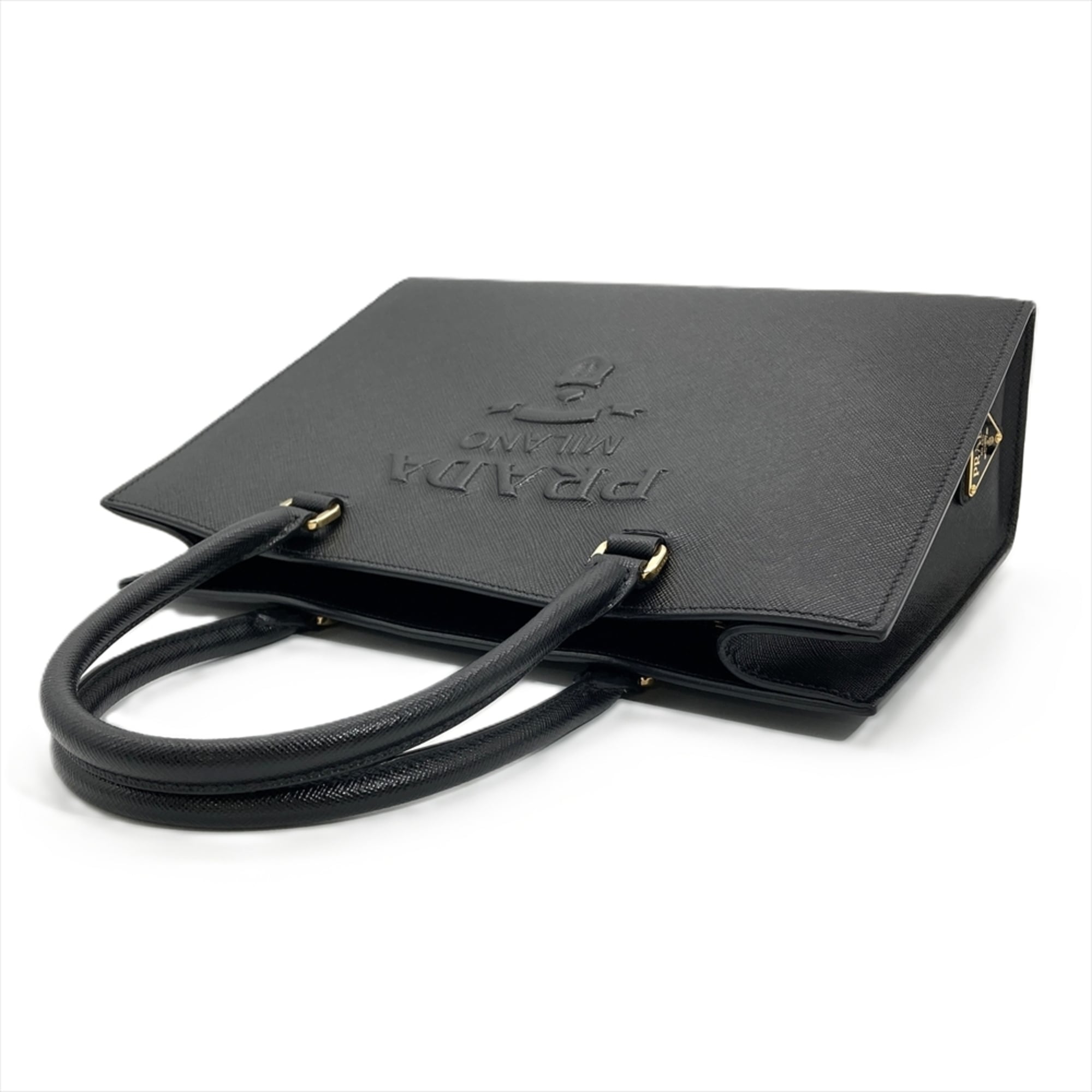Prada Saffiano Black Saffiano Shoulder Bag (Pre-Owned)
