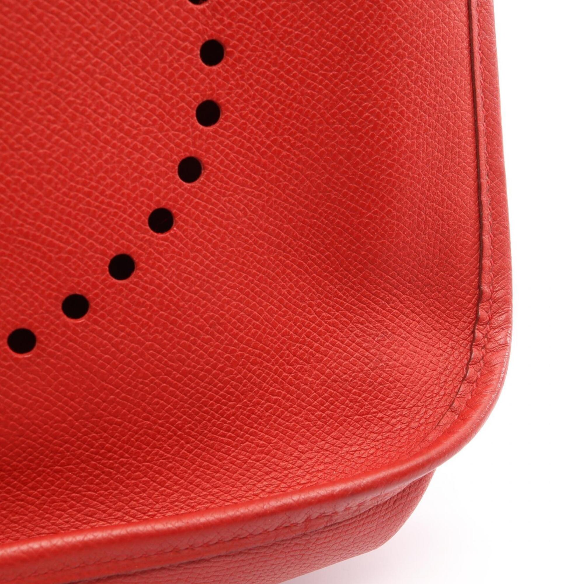 Hermes Red Color Rouge Casaque Epsom Leather Shoulder Bag (Pre-Owned)