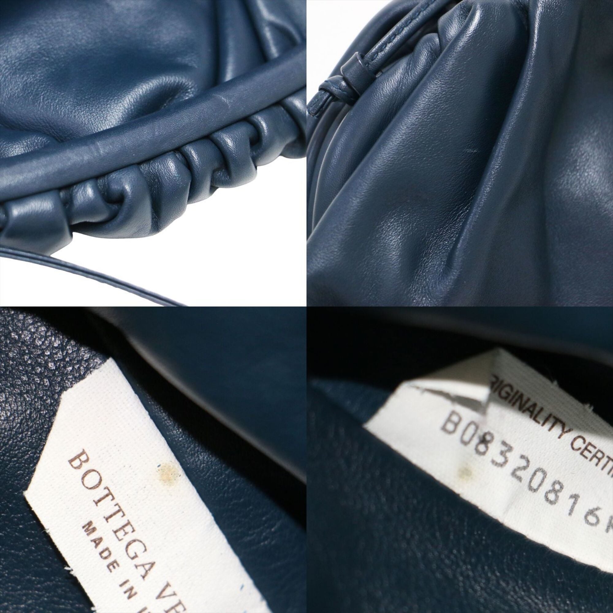 Bottega Veneta Navy Leather Pochette Shoulder Bag (Pre-Owned)