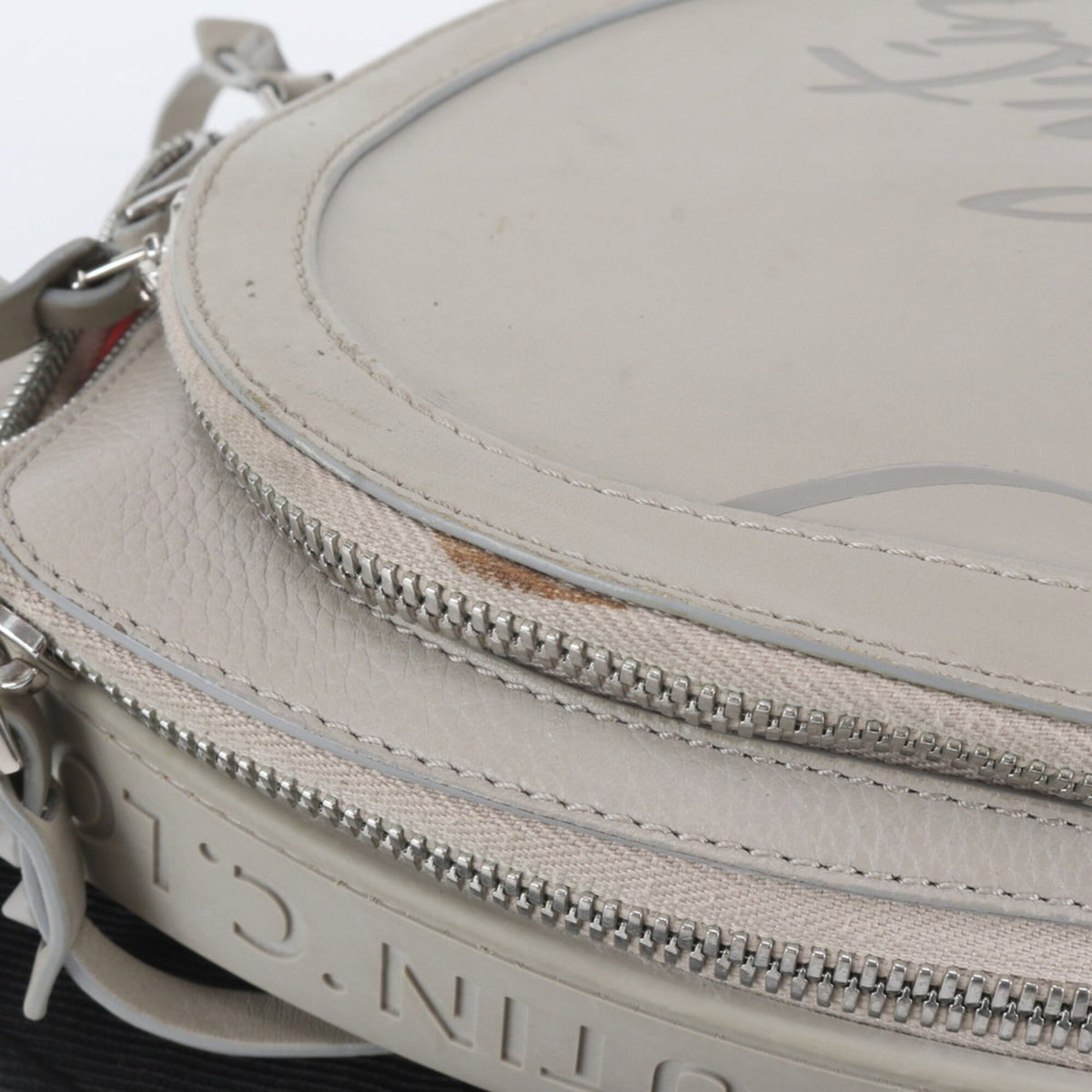 Christian Louboutin Gray Leather Crossbody Bag (Pre-Owned)