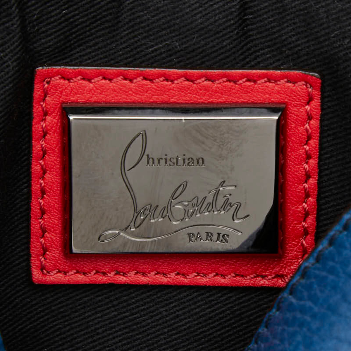 Christian Louboutin Blue Brown Leather Shoulder Bag (Pre-Owned)