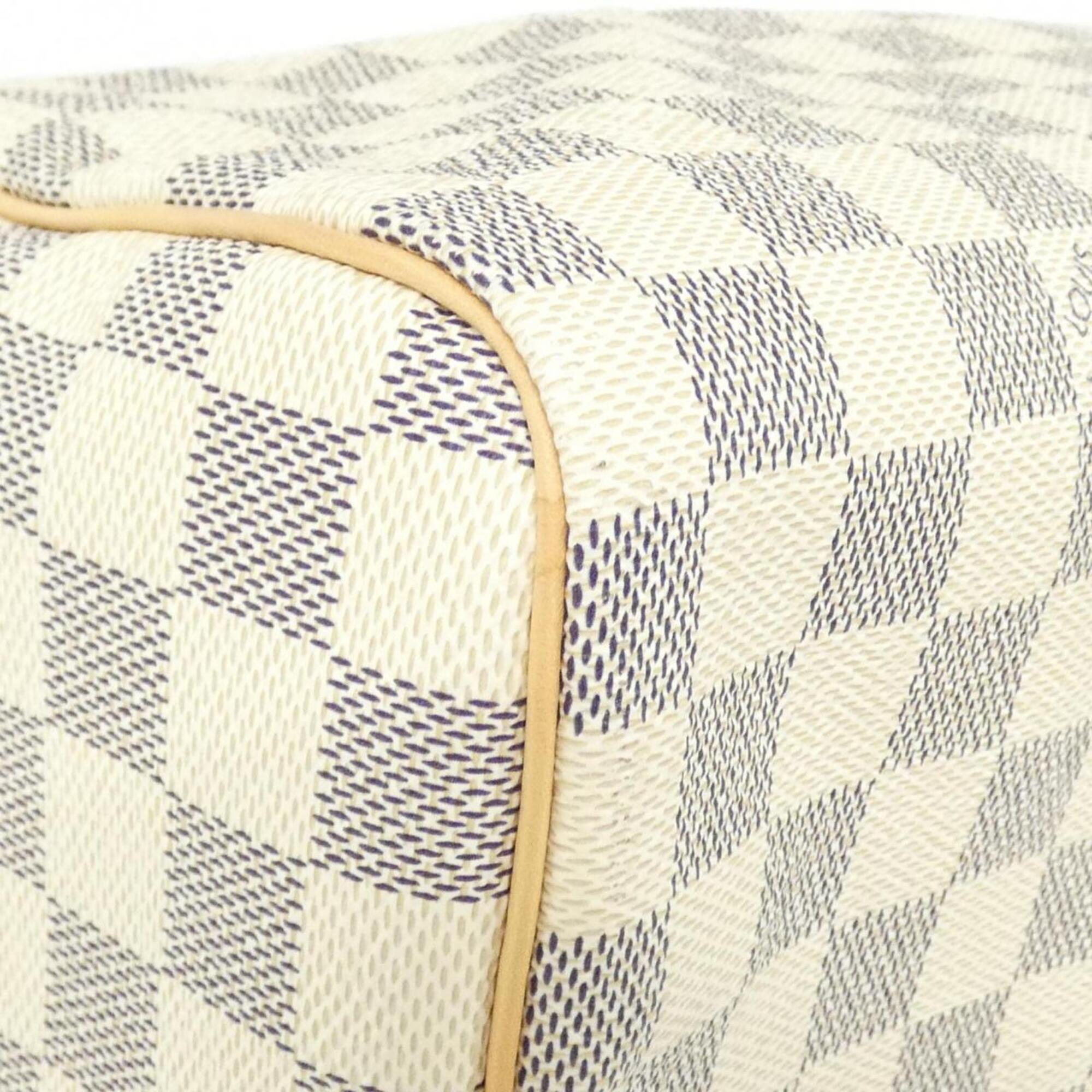 Louis Vuitton Azur White Coated Canvas Boston Bag (Pre-Owned)