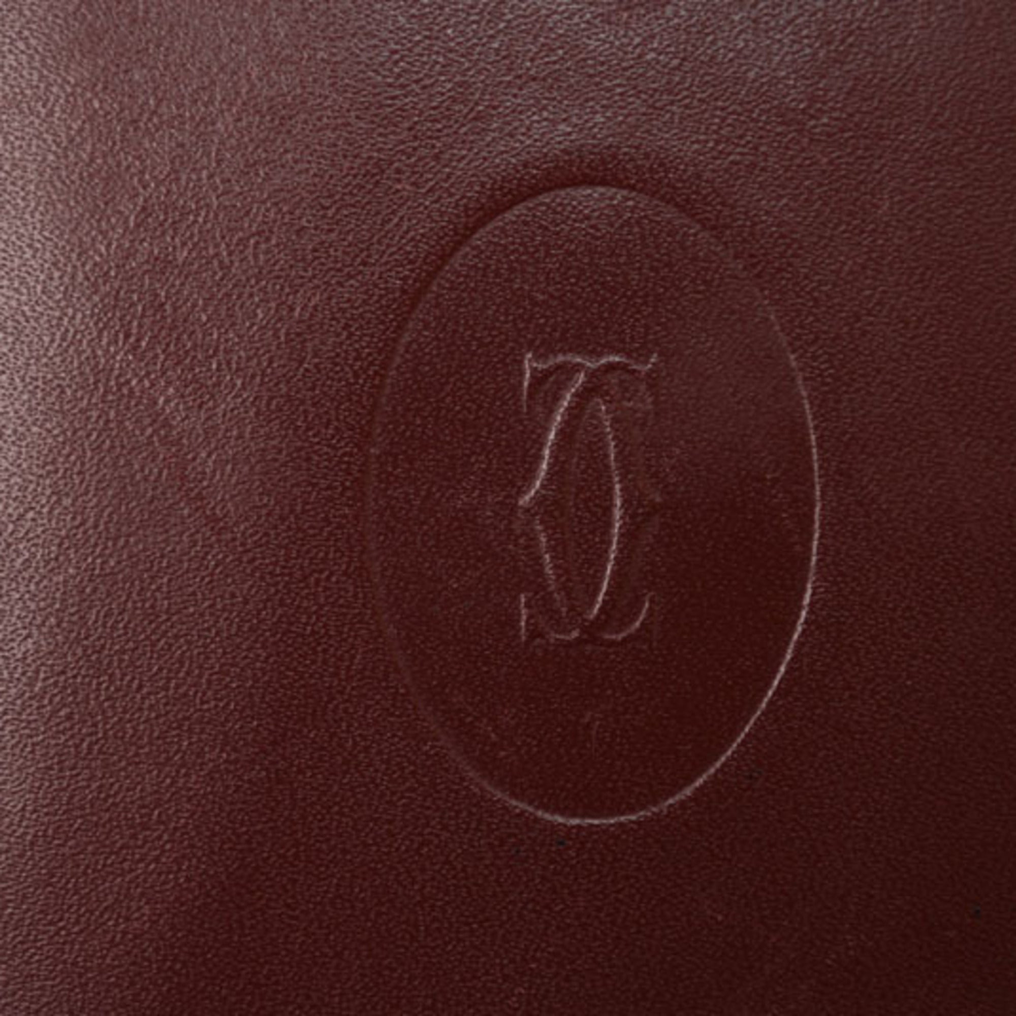 Cartier Bordeaux Leather Wallet (Bi-Fold) (Pre-Owned)