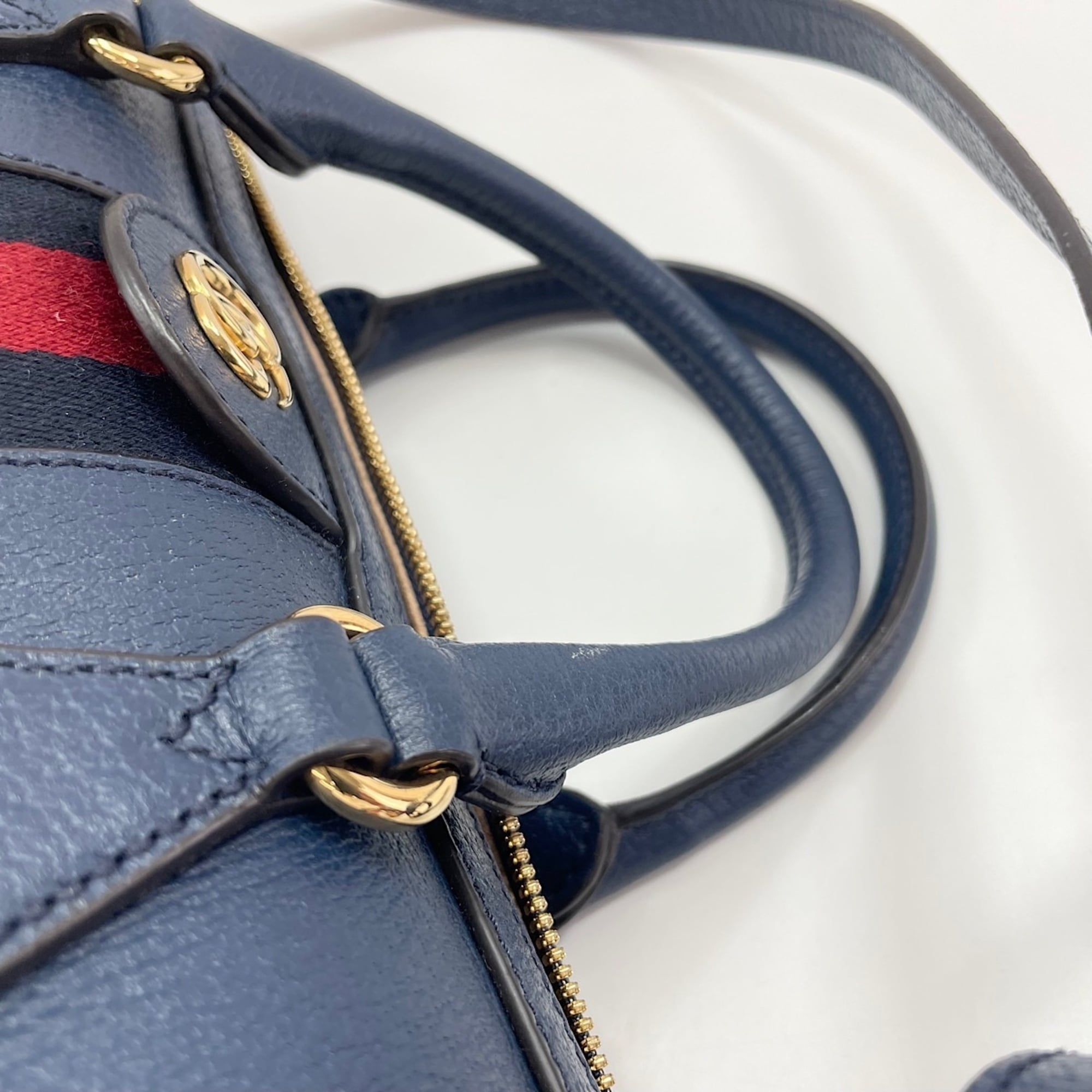 Gucci Ophidia Navy Boston Bag (Pre-Owned)