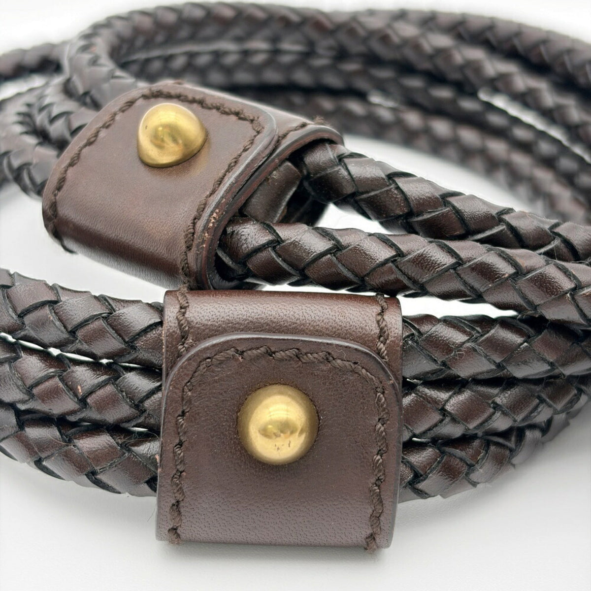 Gucci Gg Canvas Beige Dark Brown Gg Canvas Leather Shoulder Bag (Pre-Owned)