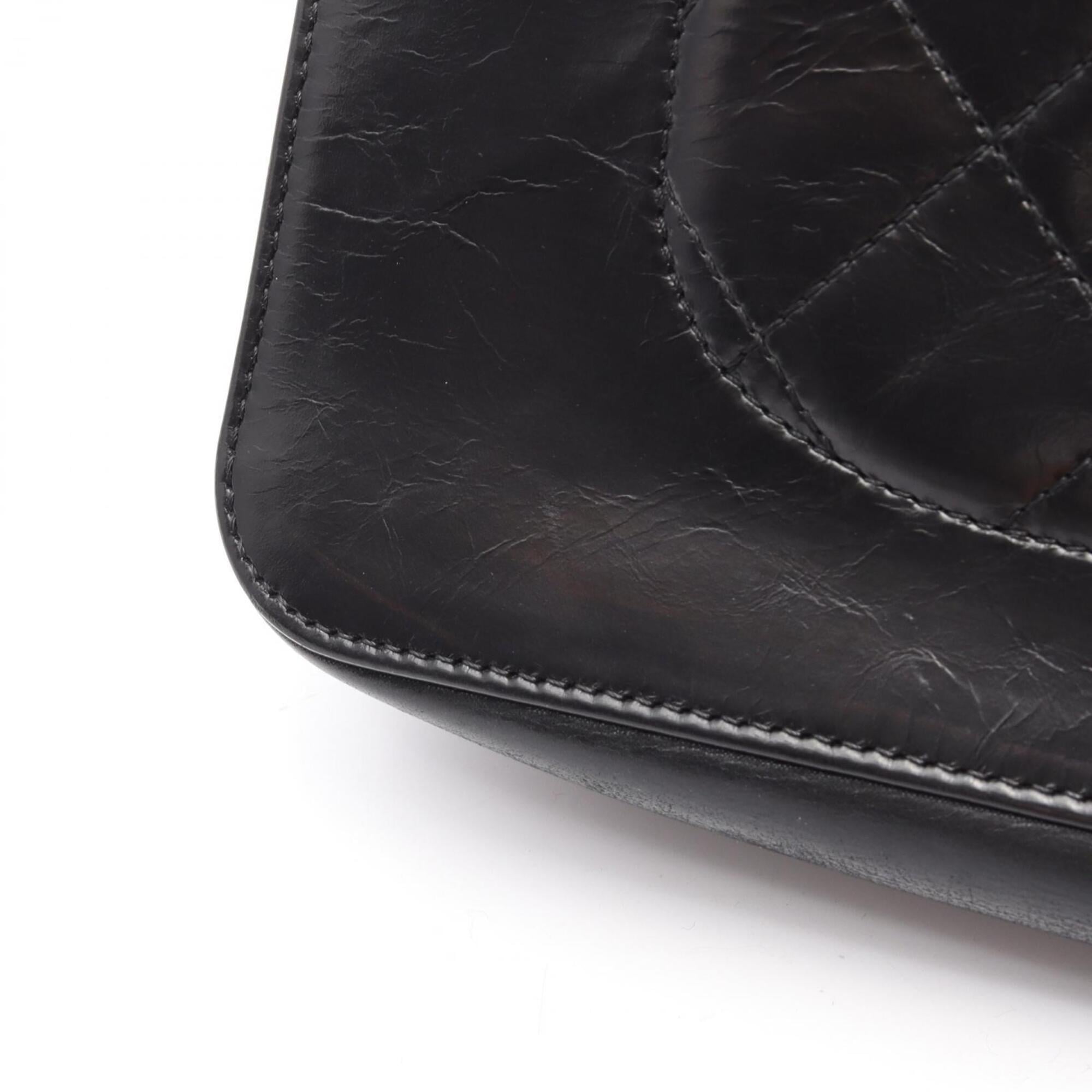 Chanel Black Leather Handbag Shoulder Bag (Pre-Owned)