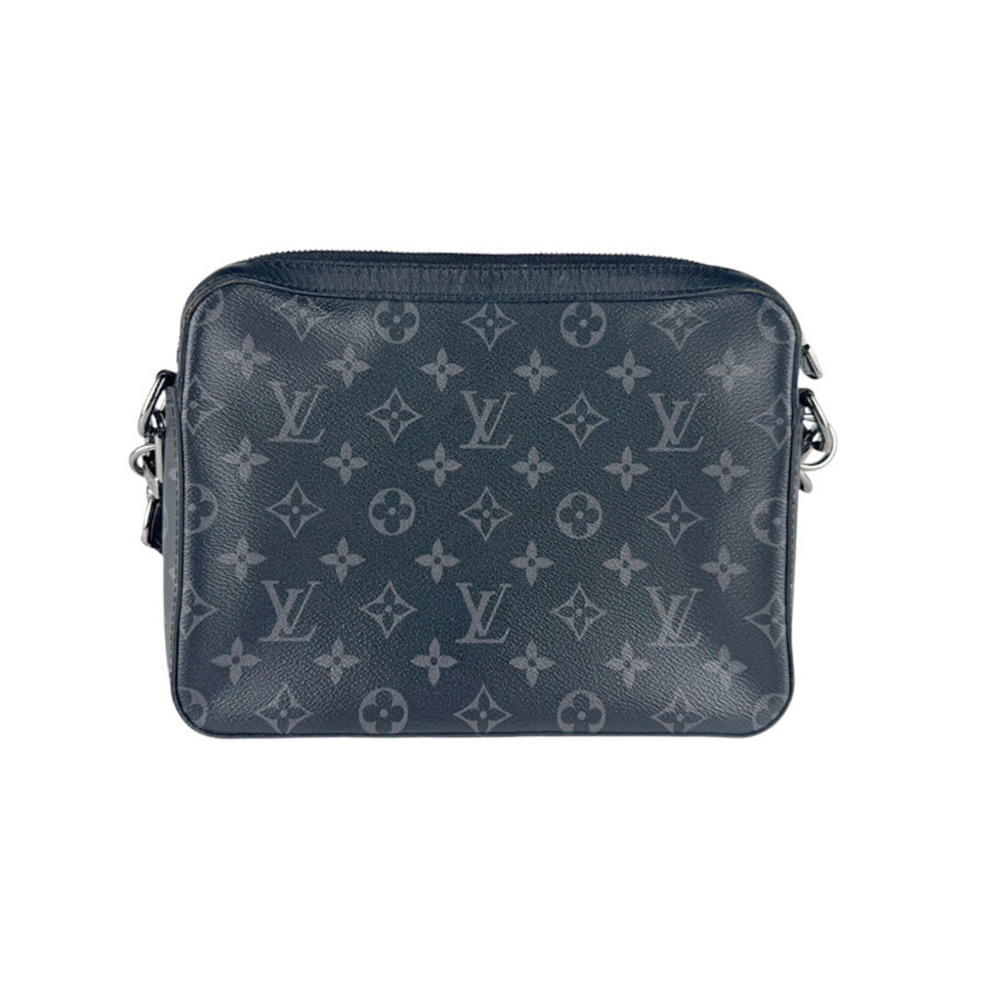 Louis Vuitton Black Gray Monogram Eclipse Pouch Shoulder Bag (Pre-Owned)