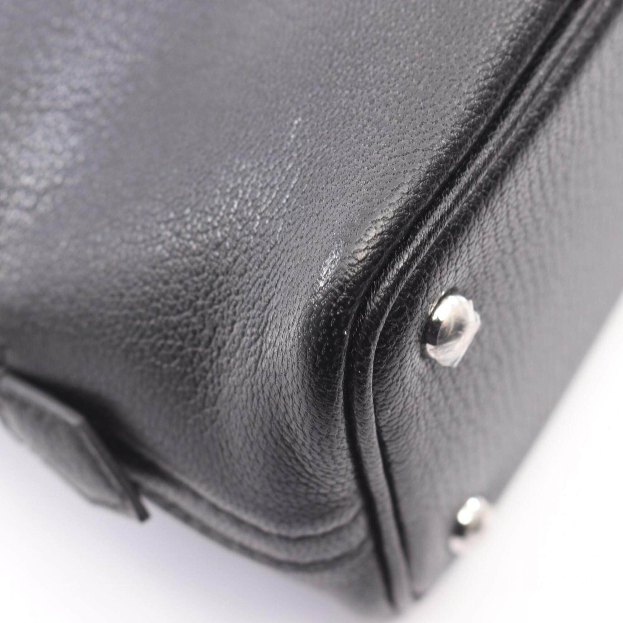 Hermes Black Chevre Leather Leather Handbag (Pre-Owned)