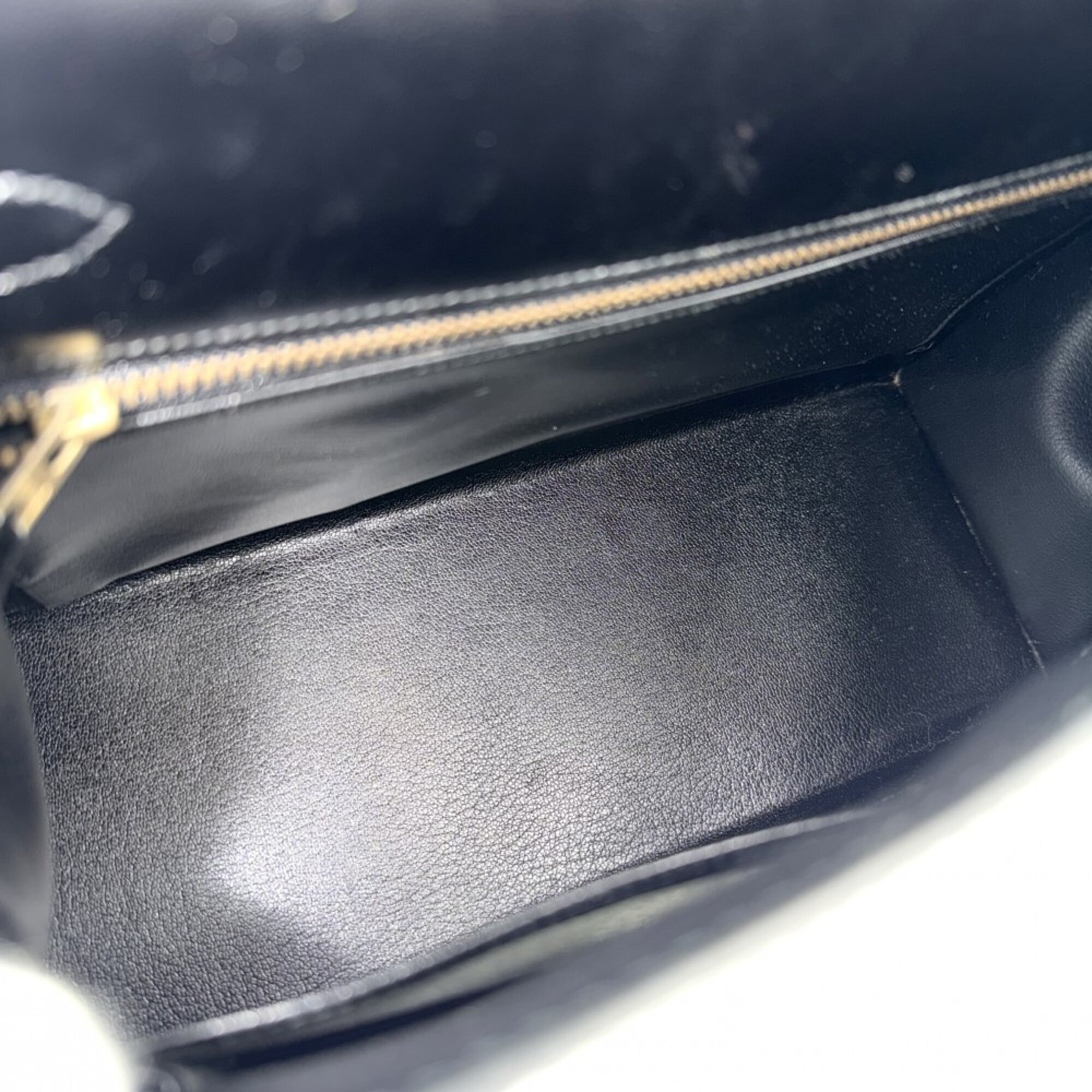 Hermes Kelly Black Leather Handbag Shoulder Bag (Pre-Owned)