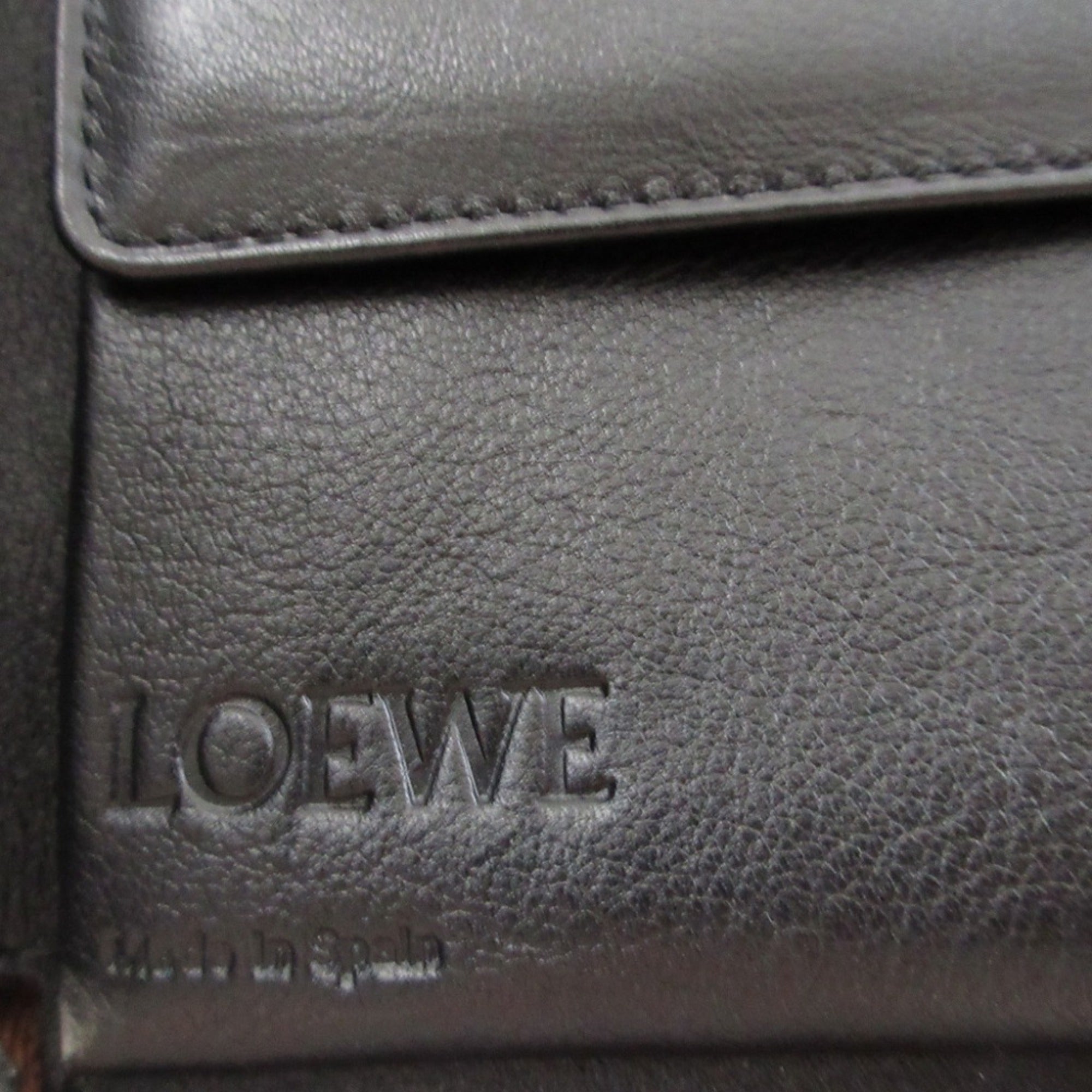 Loewe Brown Ivory Pink Leather Wallet (Tri-Fold) (Pre-Owned)