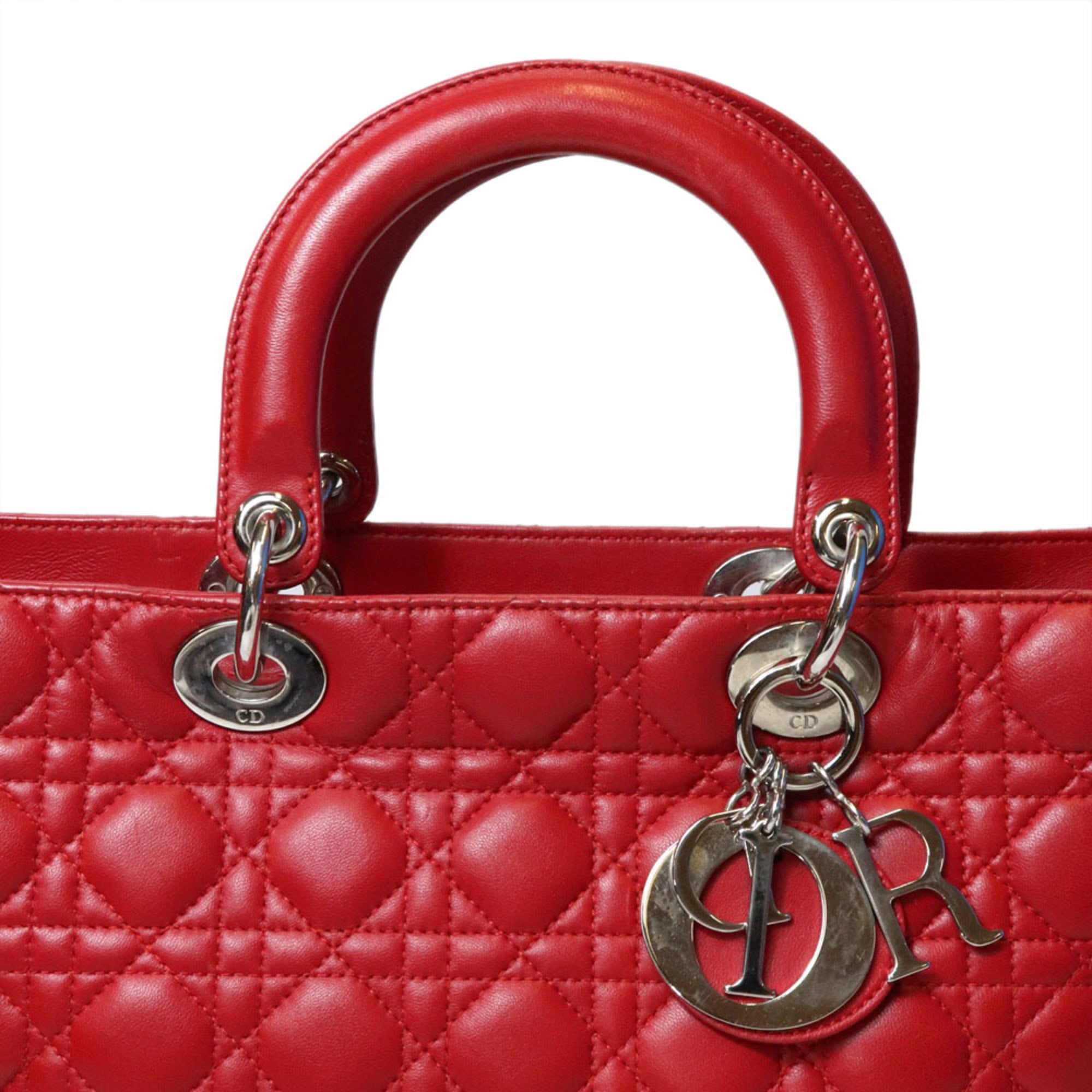 Christian Dior Red Color Leather Handbag (Pre-Owned)