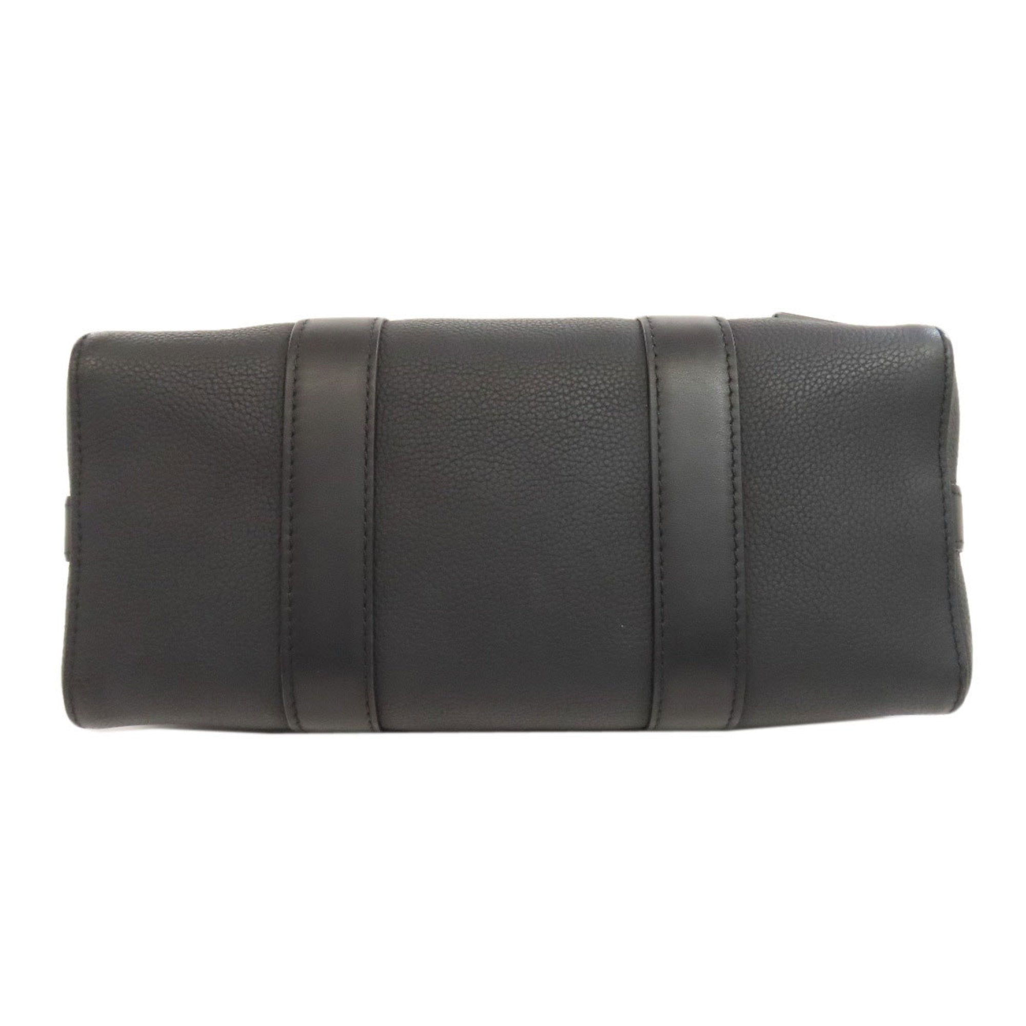 Louis Vuitton Noir Leather Shoulder Bag (Pre-Owned)