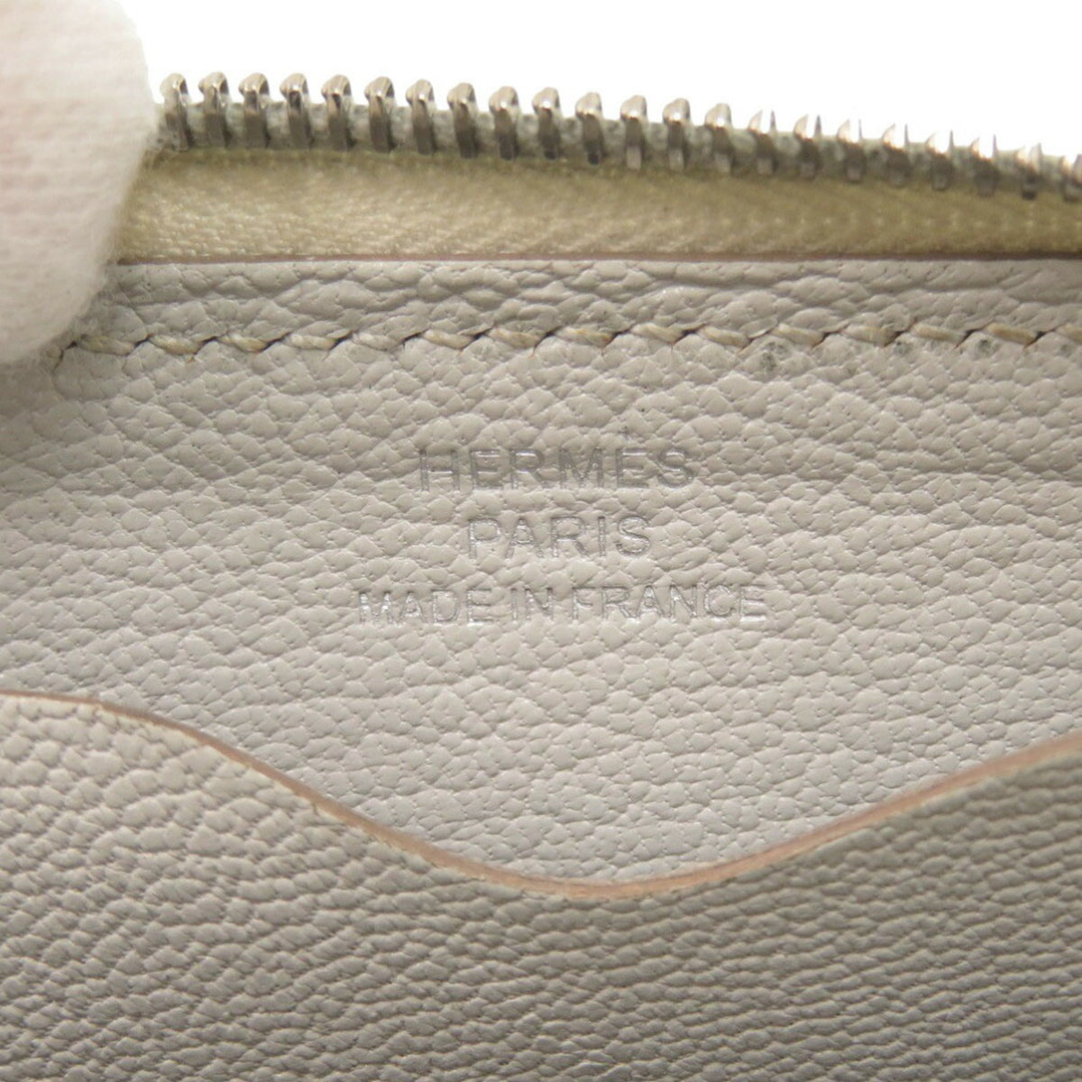 Hermes Gray Evergrain Leather Card Wallet (Pre-Owned)