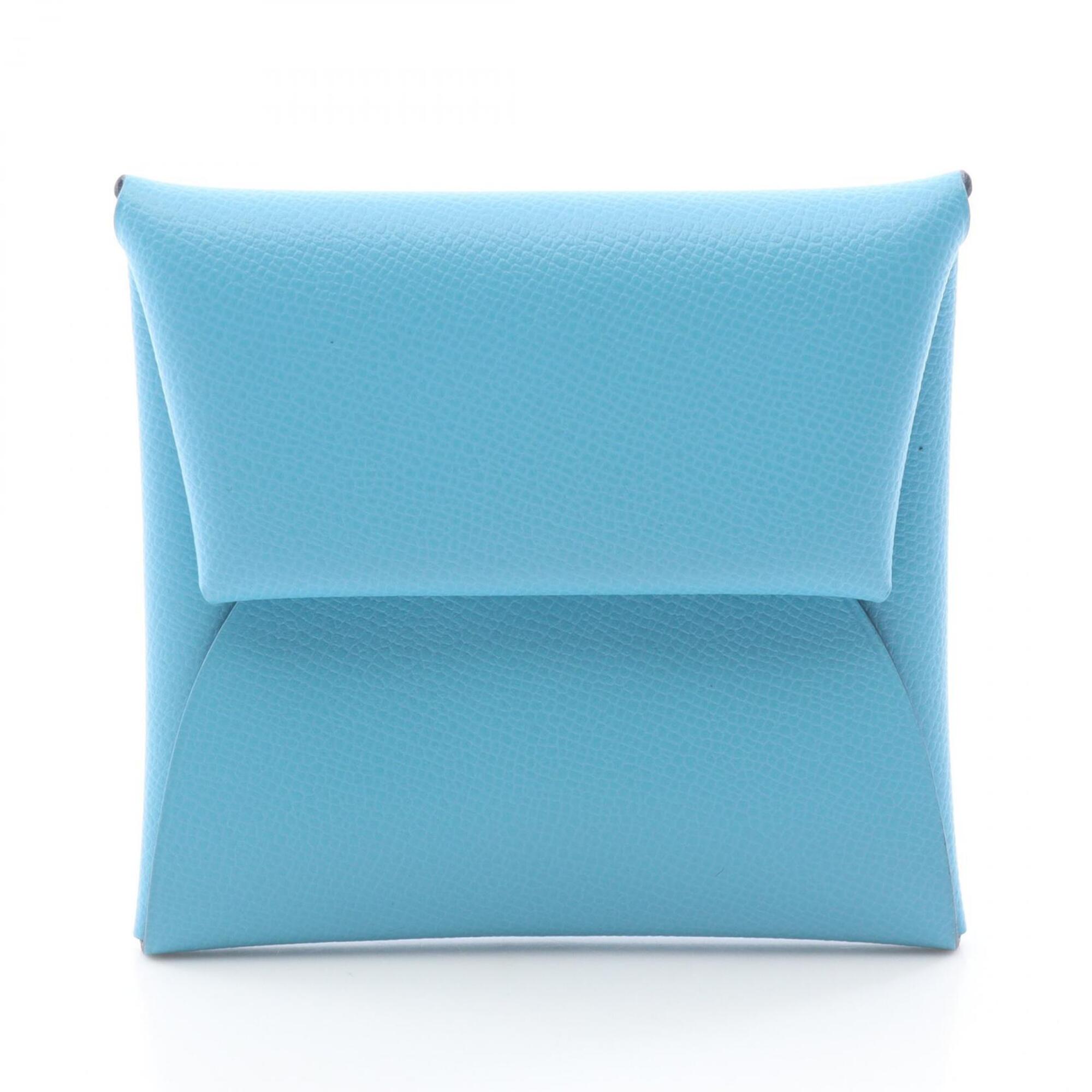 Hermes Blue Leather Coin Purse/Coin Case (Pre-Owned)