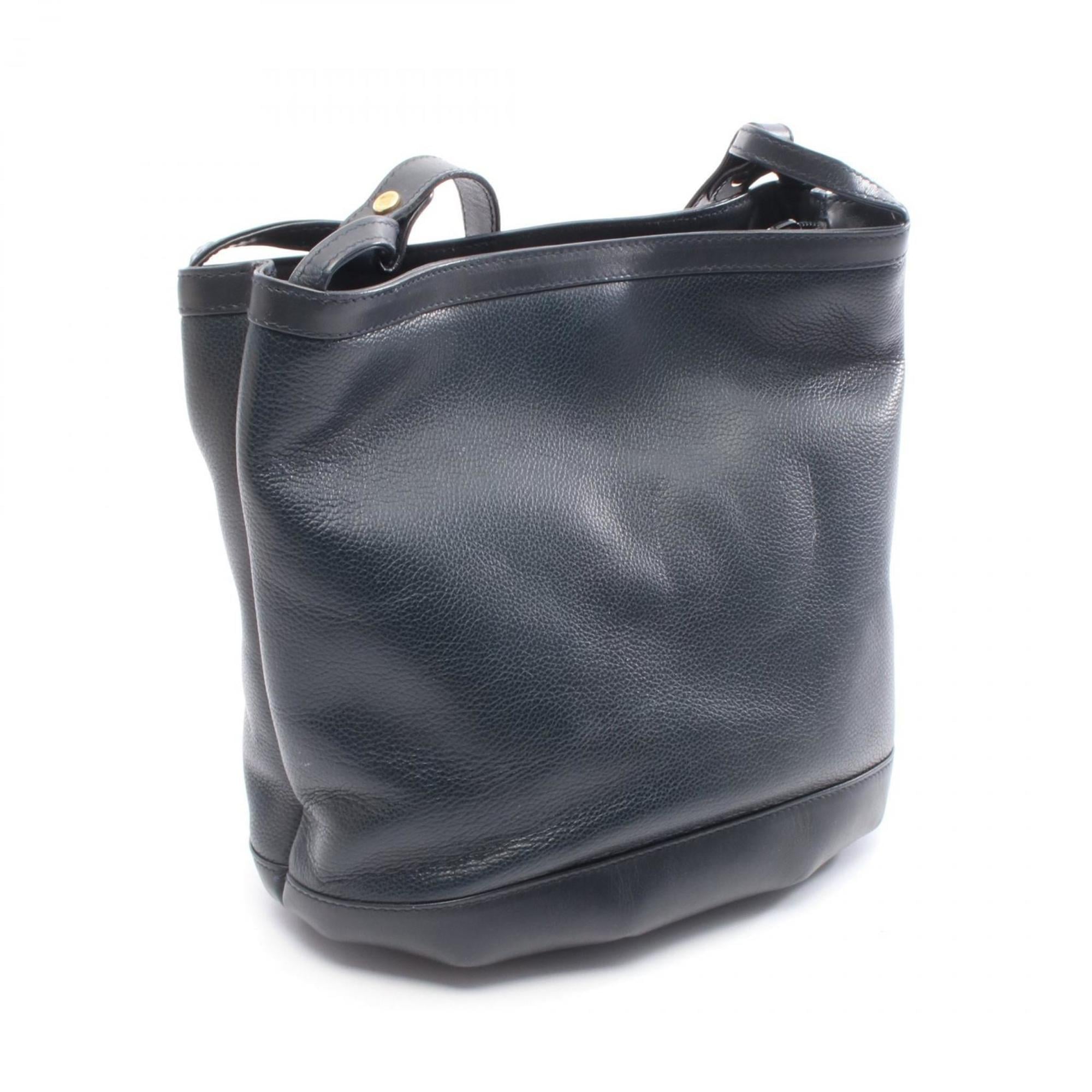 Gucci Navy Leather Shoulder Bag (Pre-Owned)