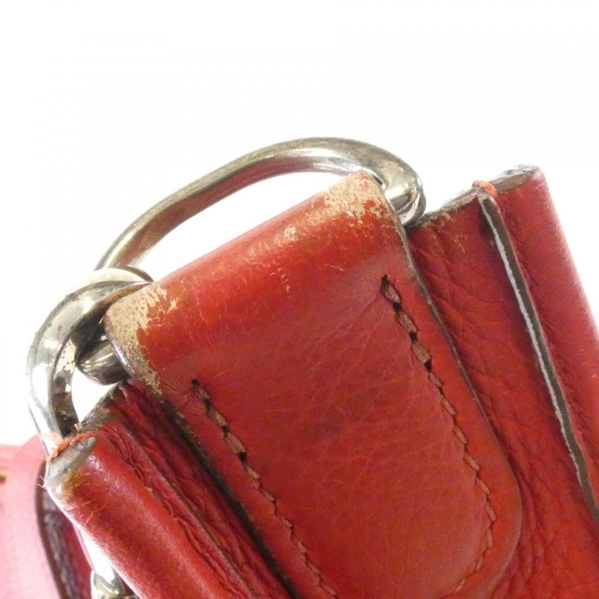 Hermes Red Color Taurillon Clemence Leather Shoulder Bag (Pre-Owned)