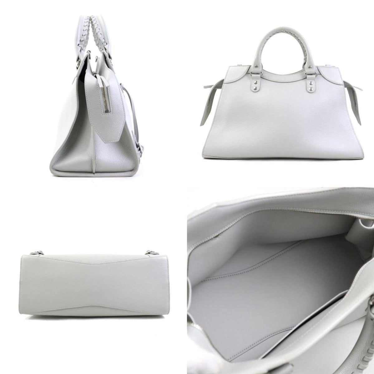 Balenciaga Light Gray Leather Handbag Shoulder Bag (Pre-Owned)