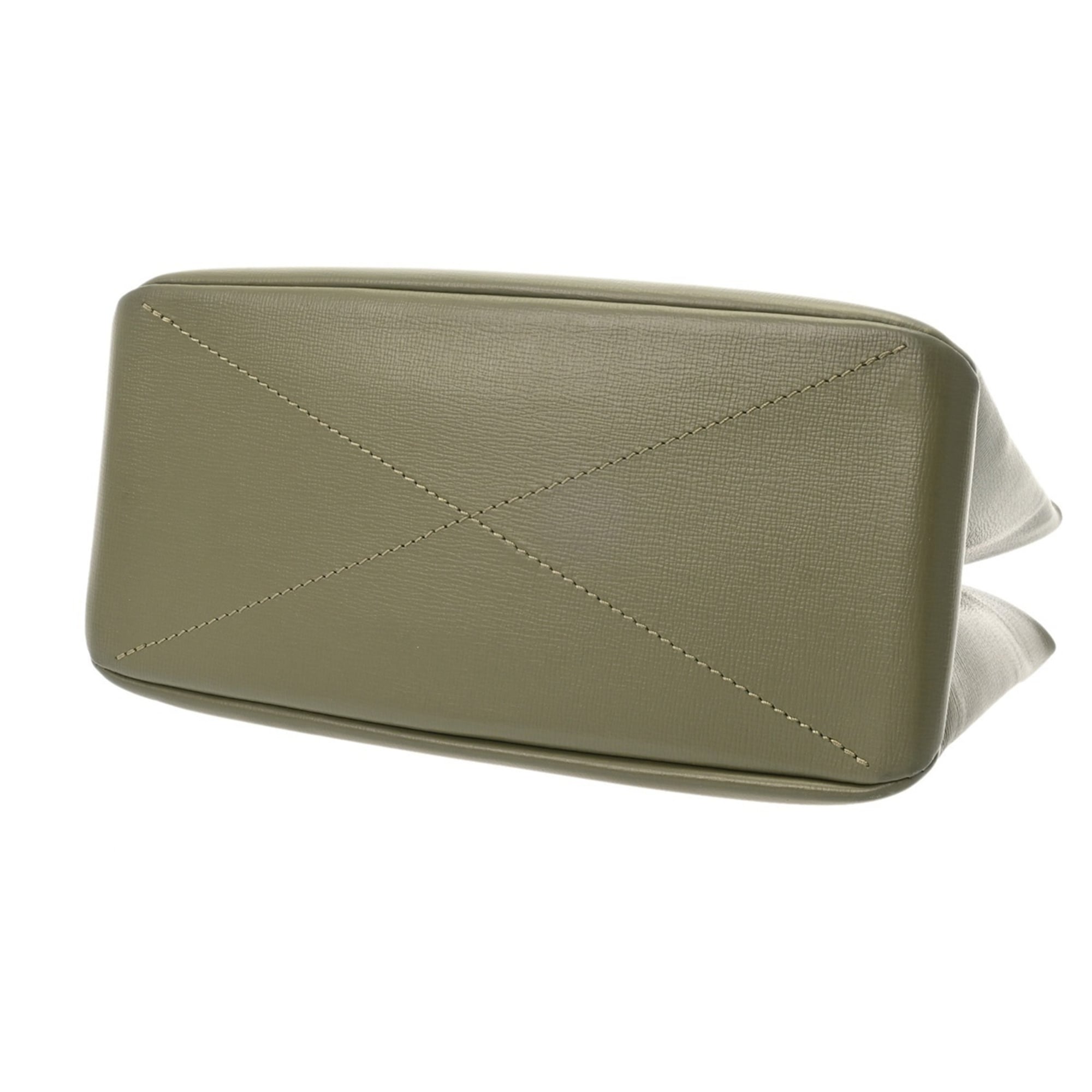 Louis Vuitton Green Khaki Leather Tote Bag (Pre-Owned)