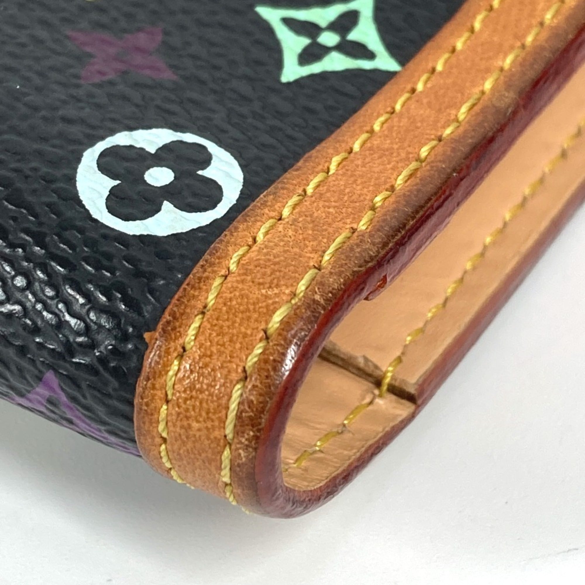 Louis Vuitton Black Noir Monogram Multicolore Long Wallet (Tri-Fold) (Pre-Owned)