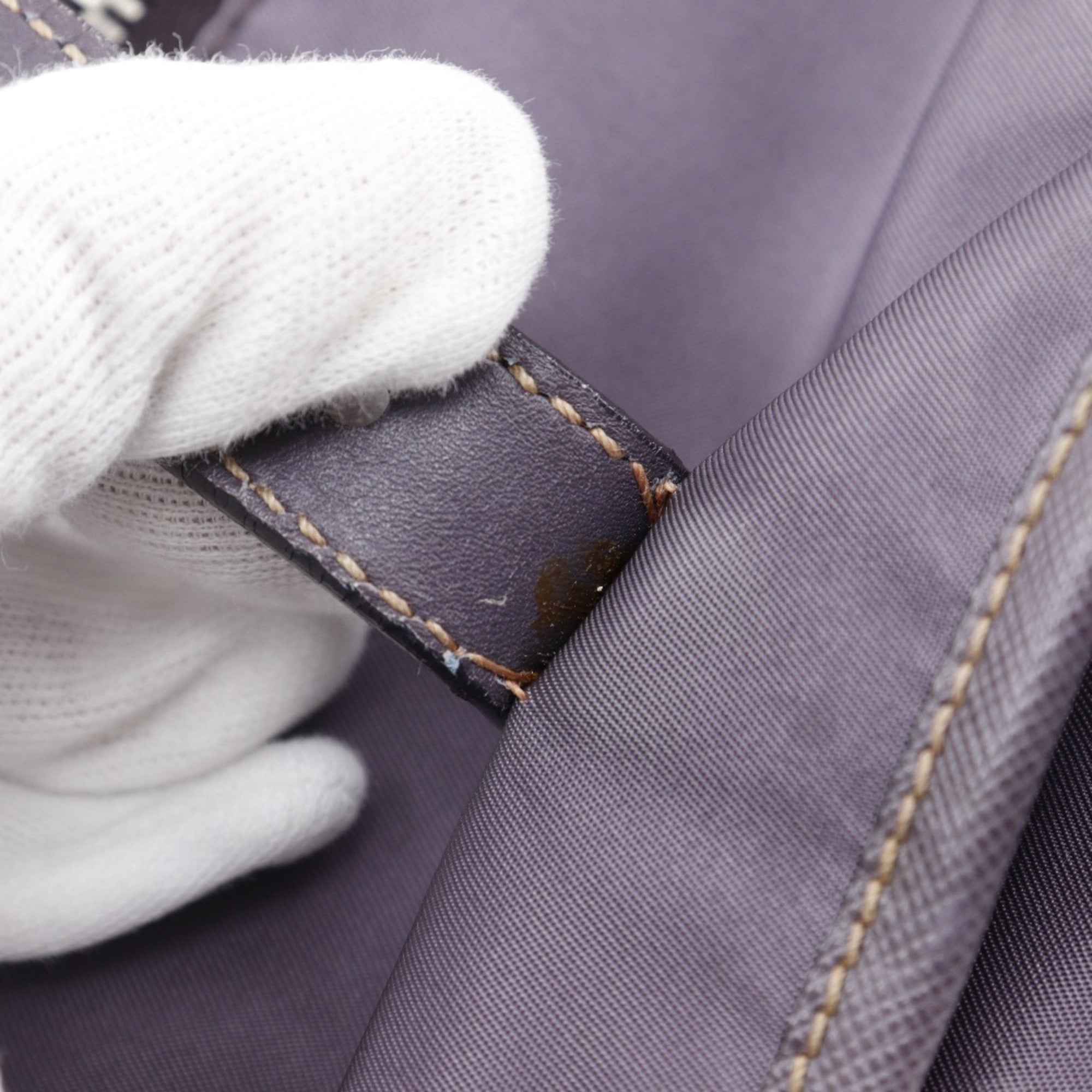 Prada Purple Nylon Leather Shoulder Bag (Pre-Owned)