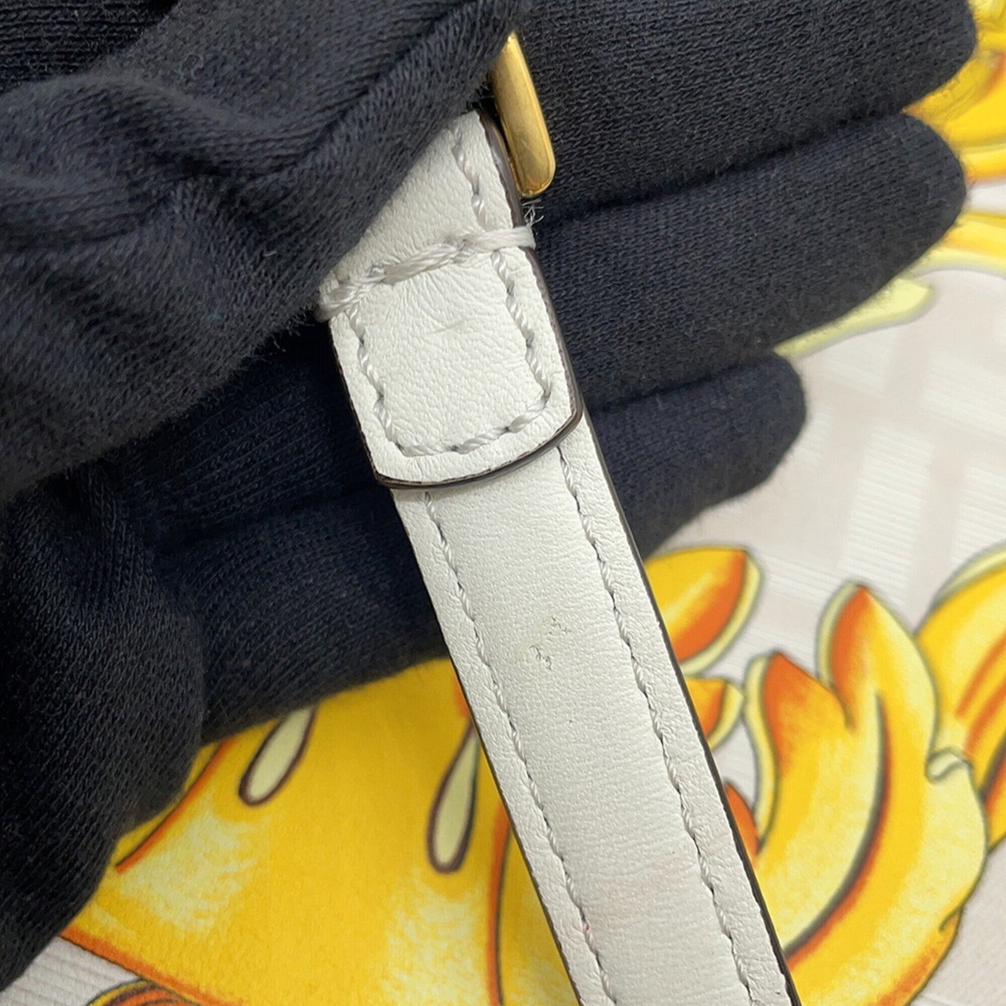 Fendi Peekaboo White Yellow Leather Handbag Shoulder Bag (Pre-Owned)