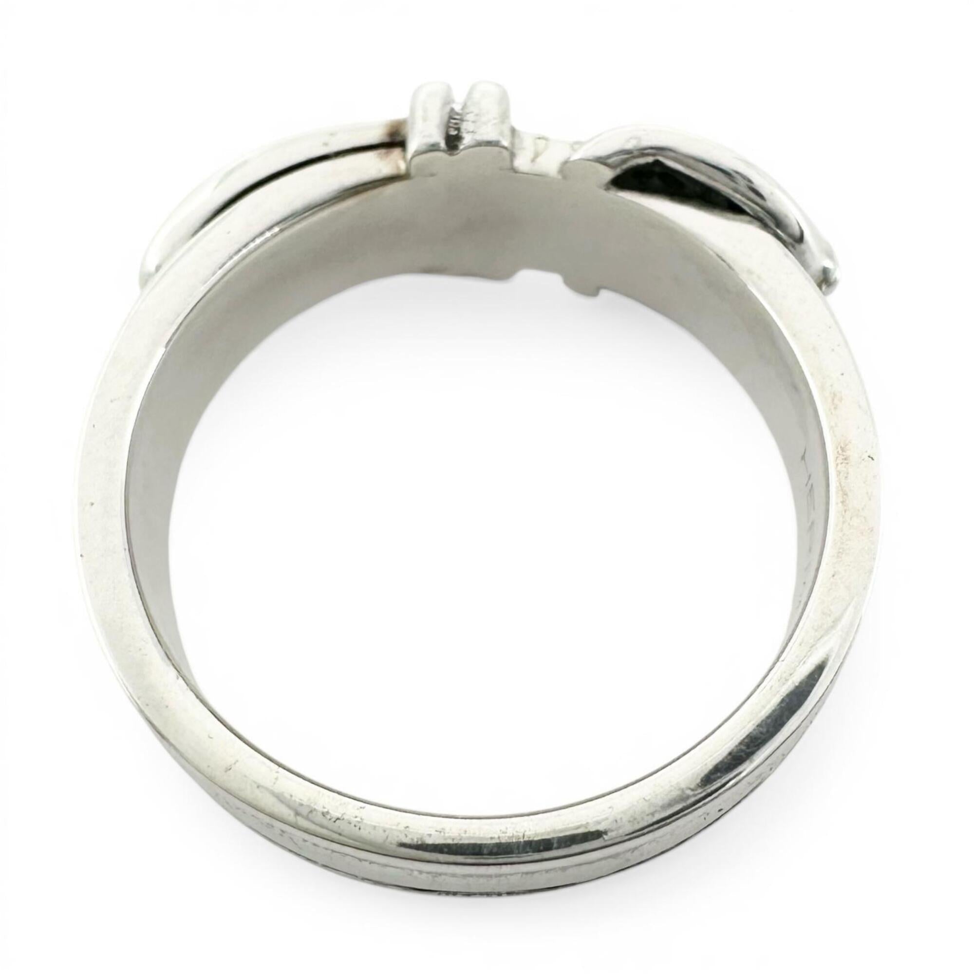 Hermes Silver Silver 925 Band Ring (Pre-Owned)
