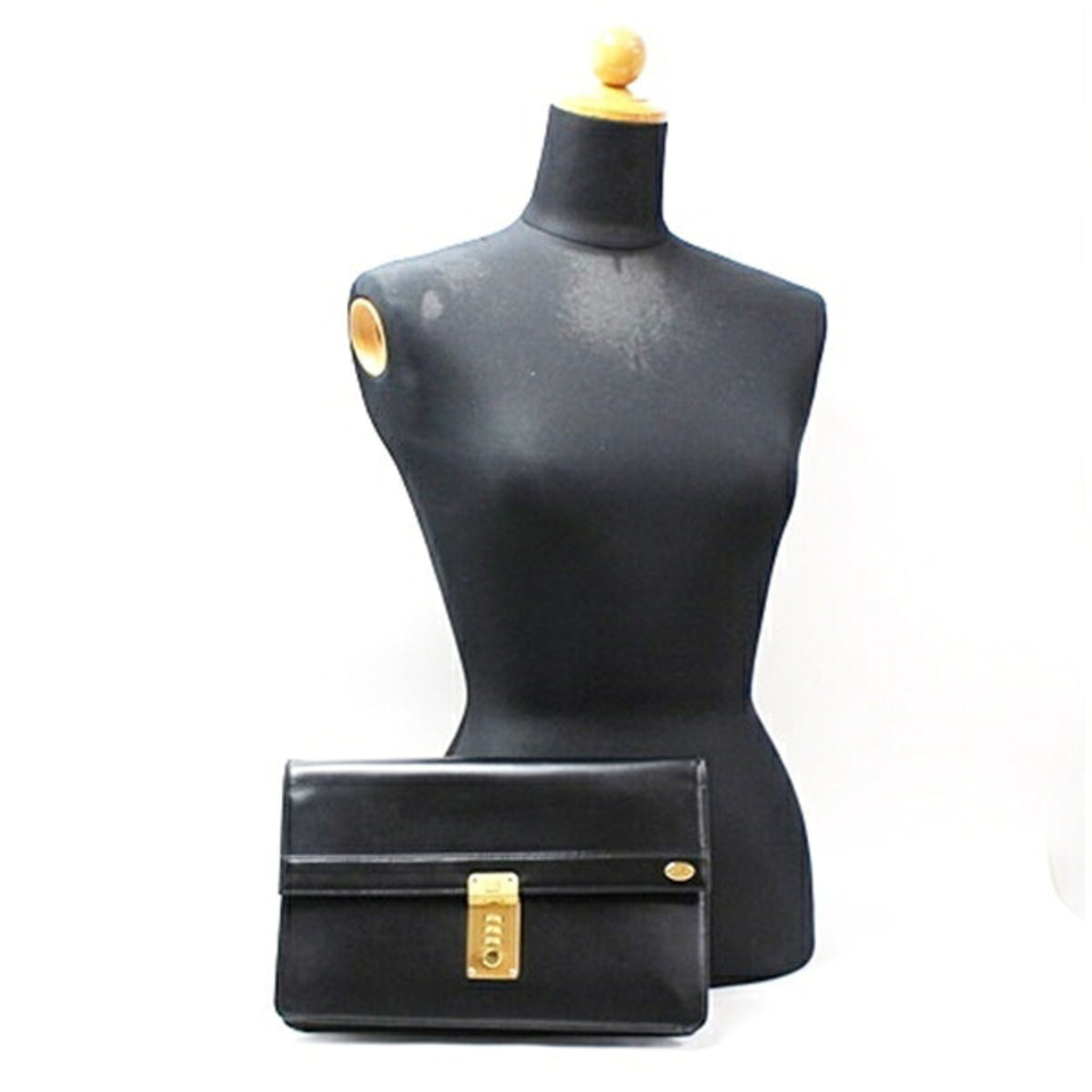 Dunhill Beige Black Leather Clutch Bag (Pre-Owned)