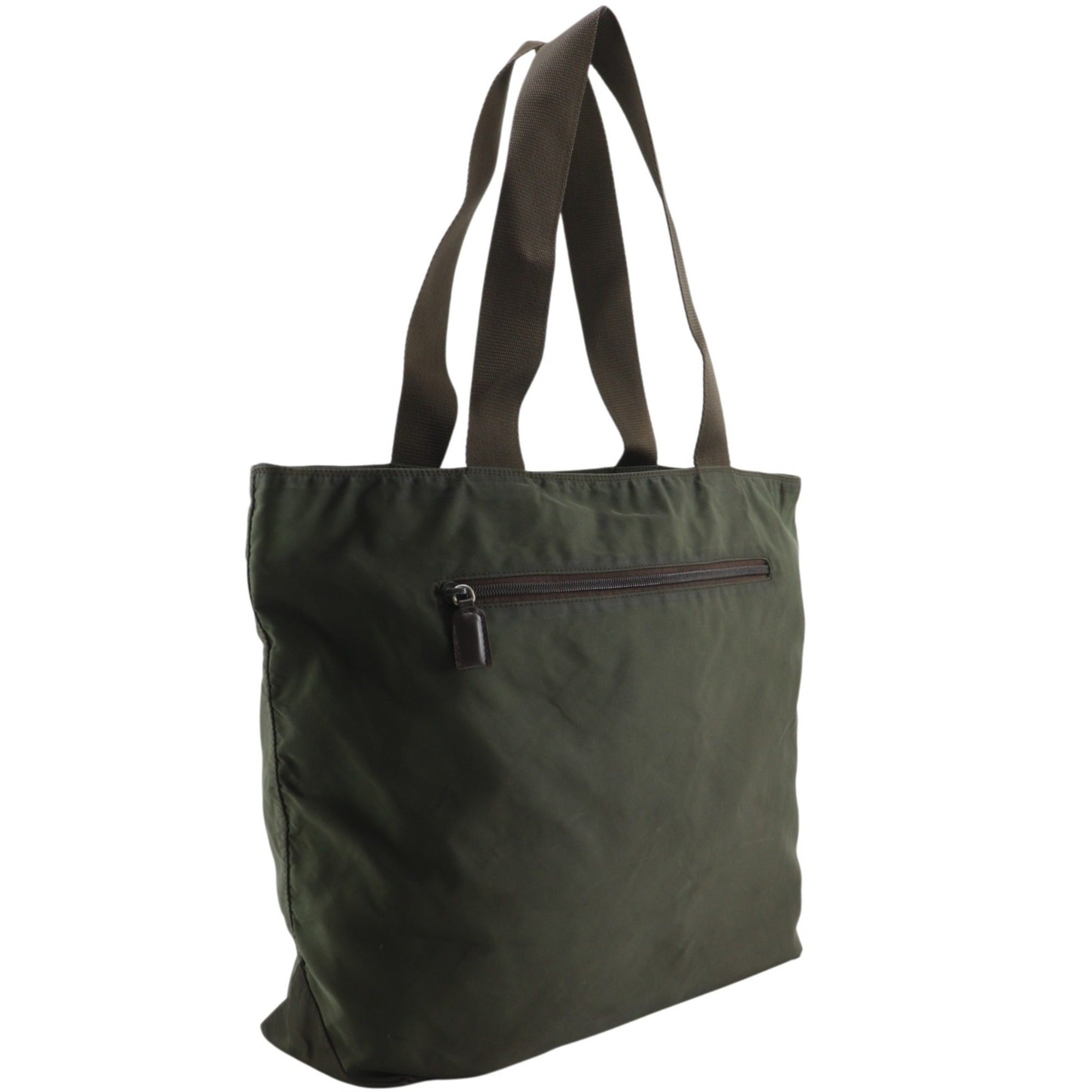 Prada Khaki Nylon Tote Bag (Pre-Owned)