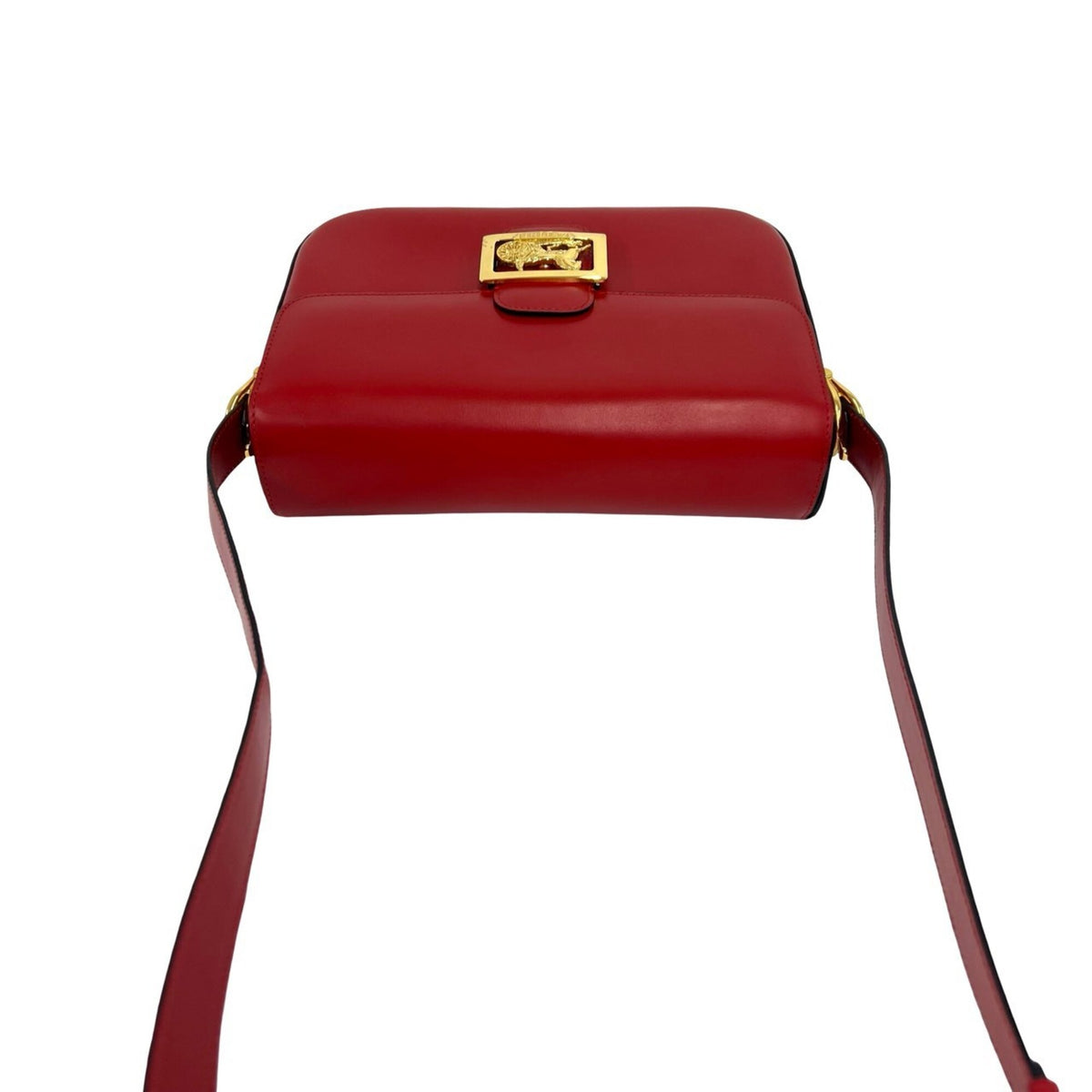 Celine Red Color Leather Pochette Shoulder Bag (Pre-Owned)
