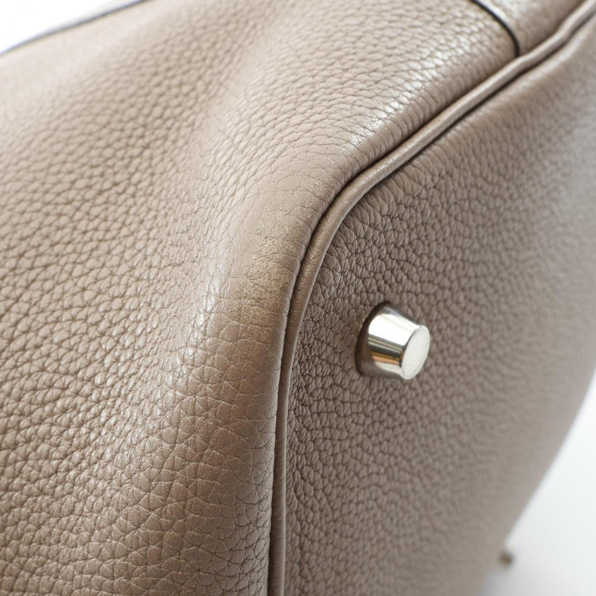 Hermes Picotin Gray Taurillon Clemence Leather Handbag (Pre-Owned)