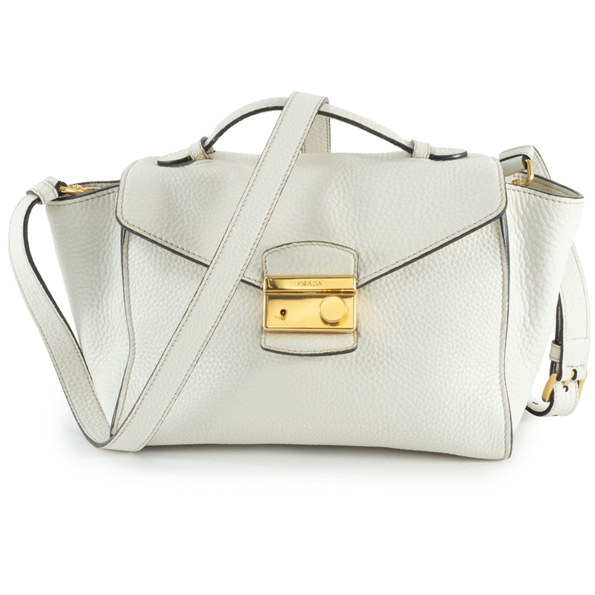 Prada White Leather Handbag (Pre-Owned)