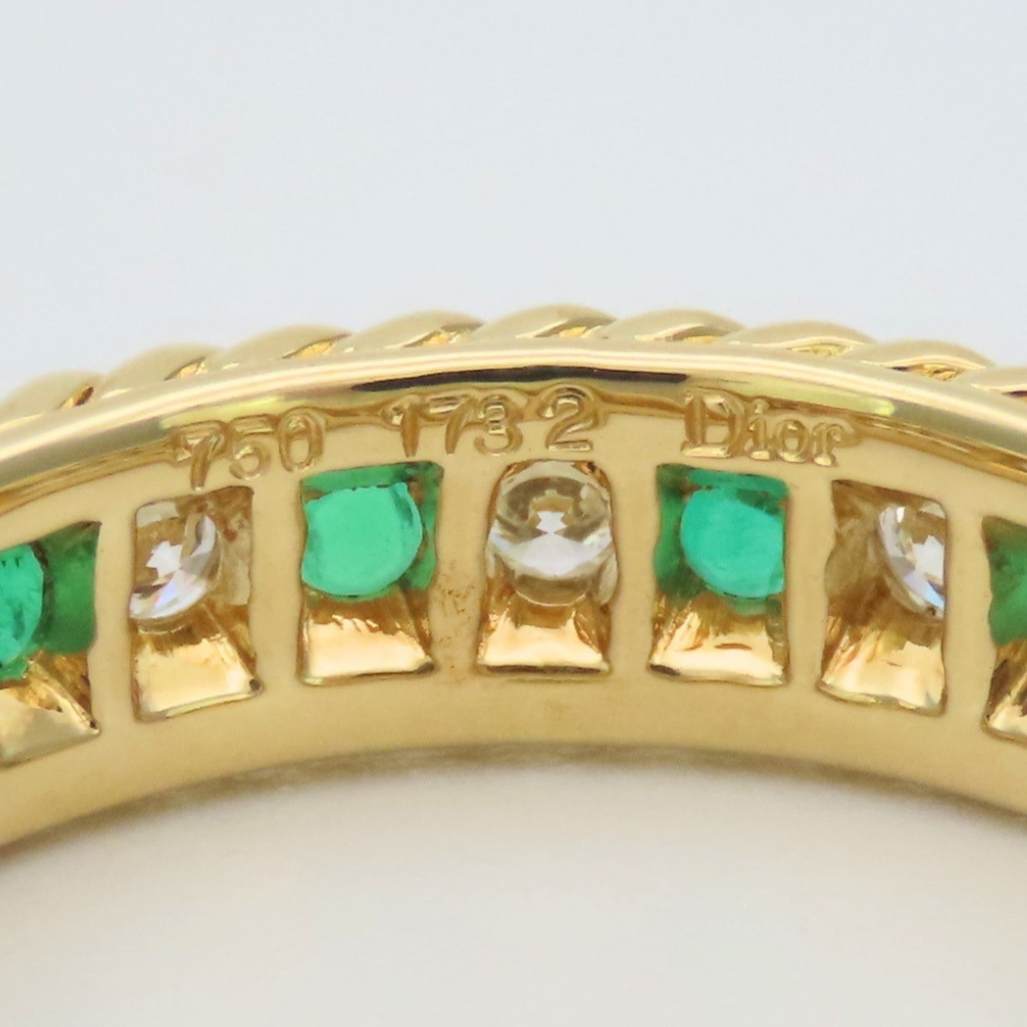Christian Dior Green Yellow Gold Yellow Gold (18K) Band Ring (Pre-Owned)