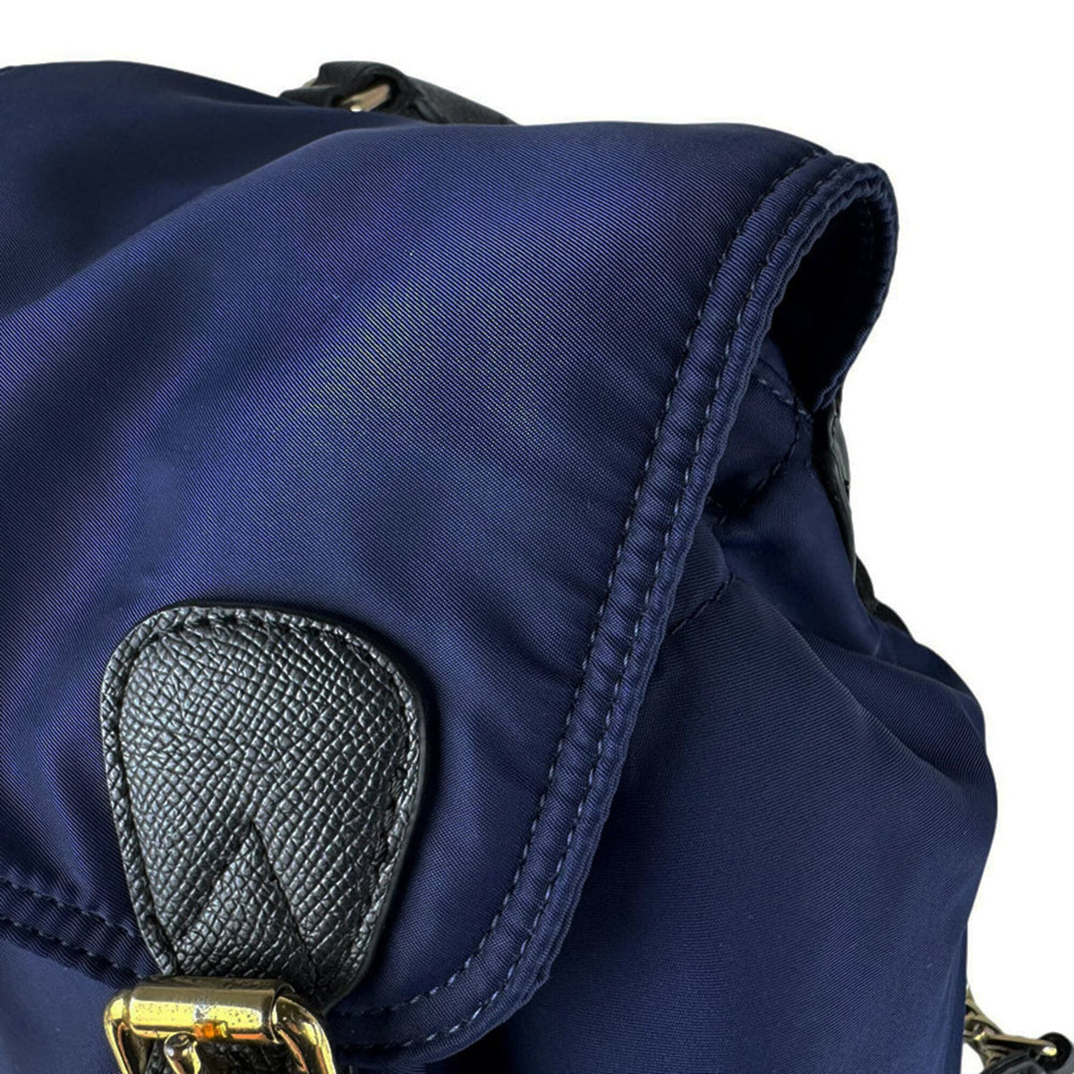 Burberry Black Navy Nylon Leather Backpack (Pre-Owned)