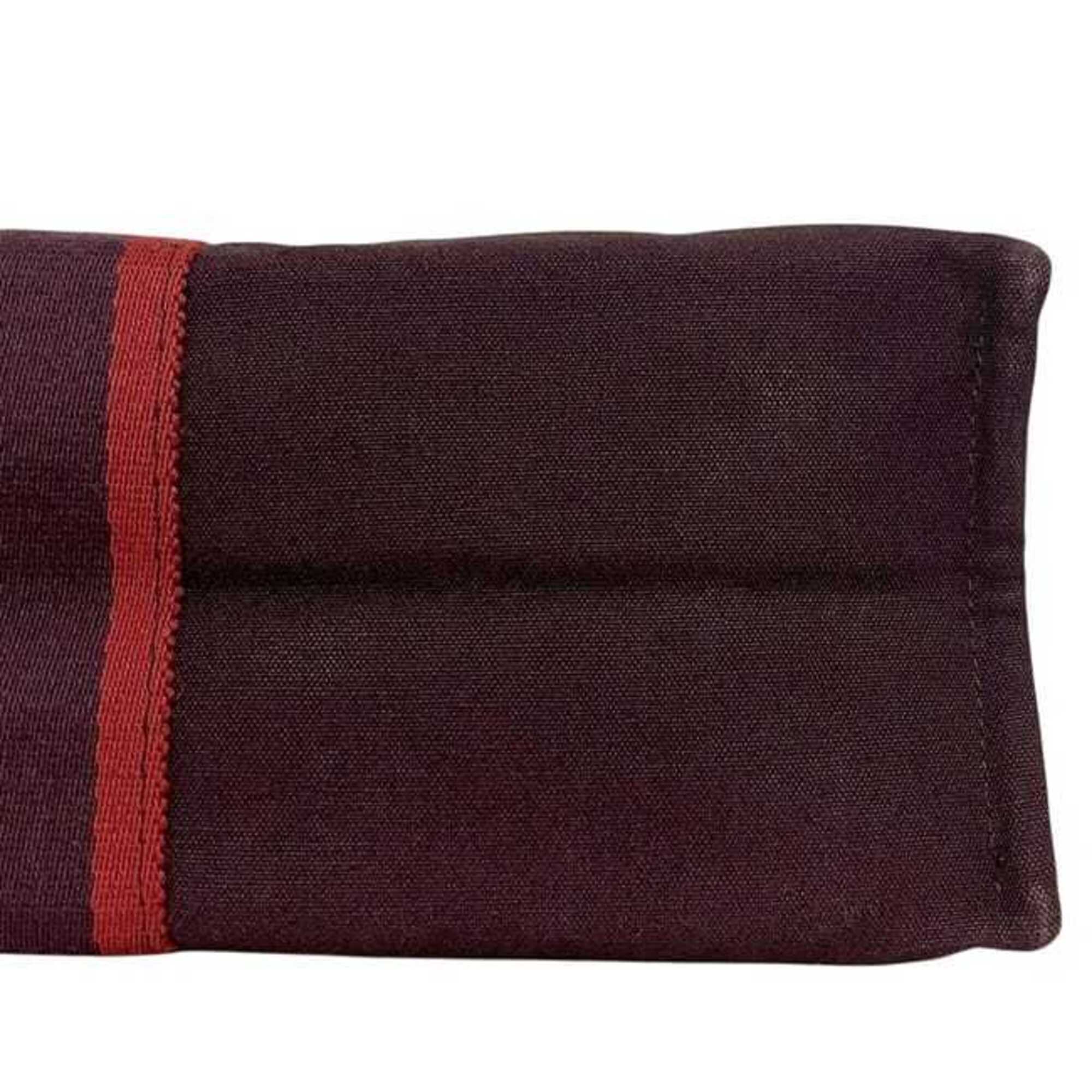 Hermes Bordeaux Cotton Clutch Bag (Pre-Owned)