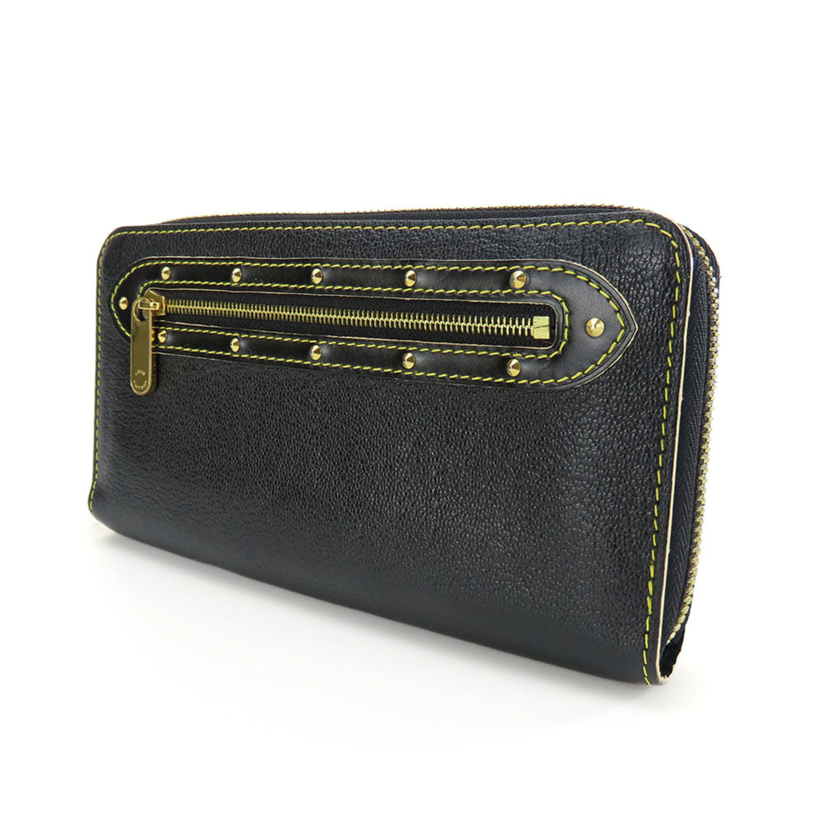 Louis Vuitton Black Leather Long Wallet (Bi-Fold) (Pre-Owned)