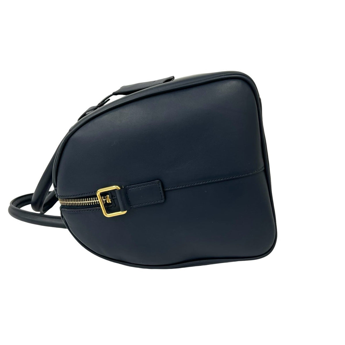 Saint Laurent Navy Leather Boston Bag Handbag Shoulder Bag (Pre-Owned)