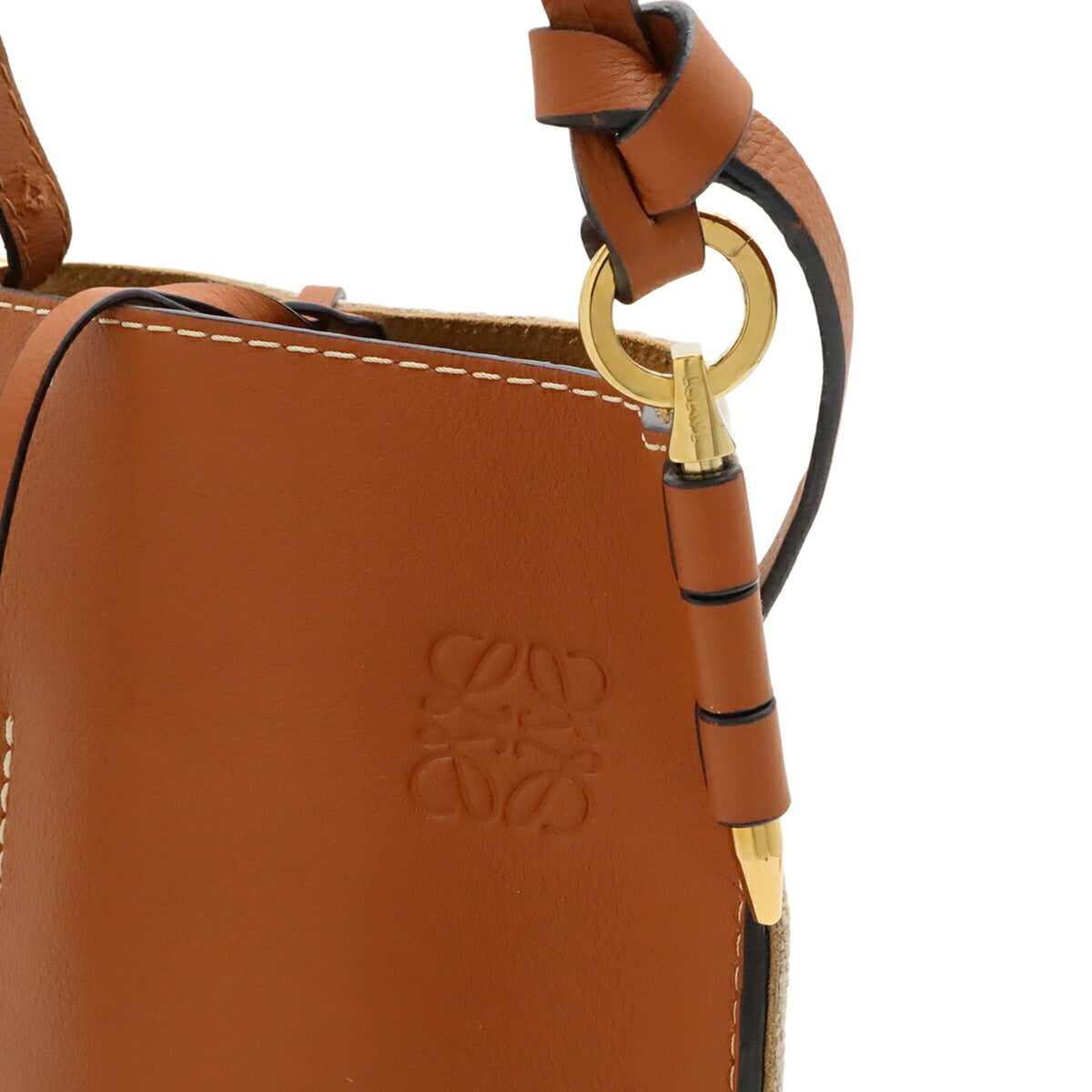 Loewe Brown Raffia Leather Shoulder Bag (Pre-Owned)