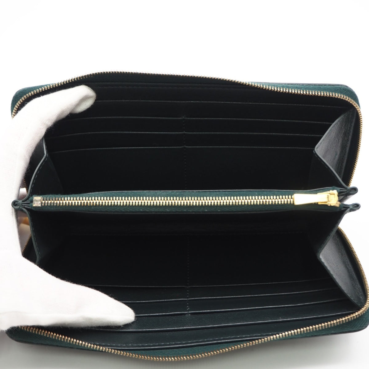 Celine Green Leather Long Wallet (Bi-Fold) (Pre-Owned)