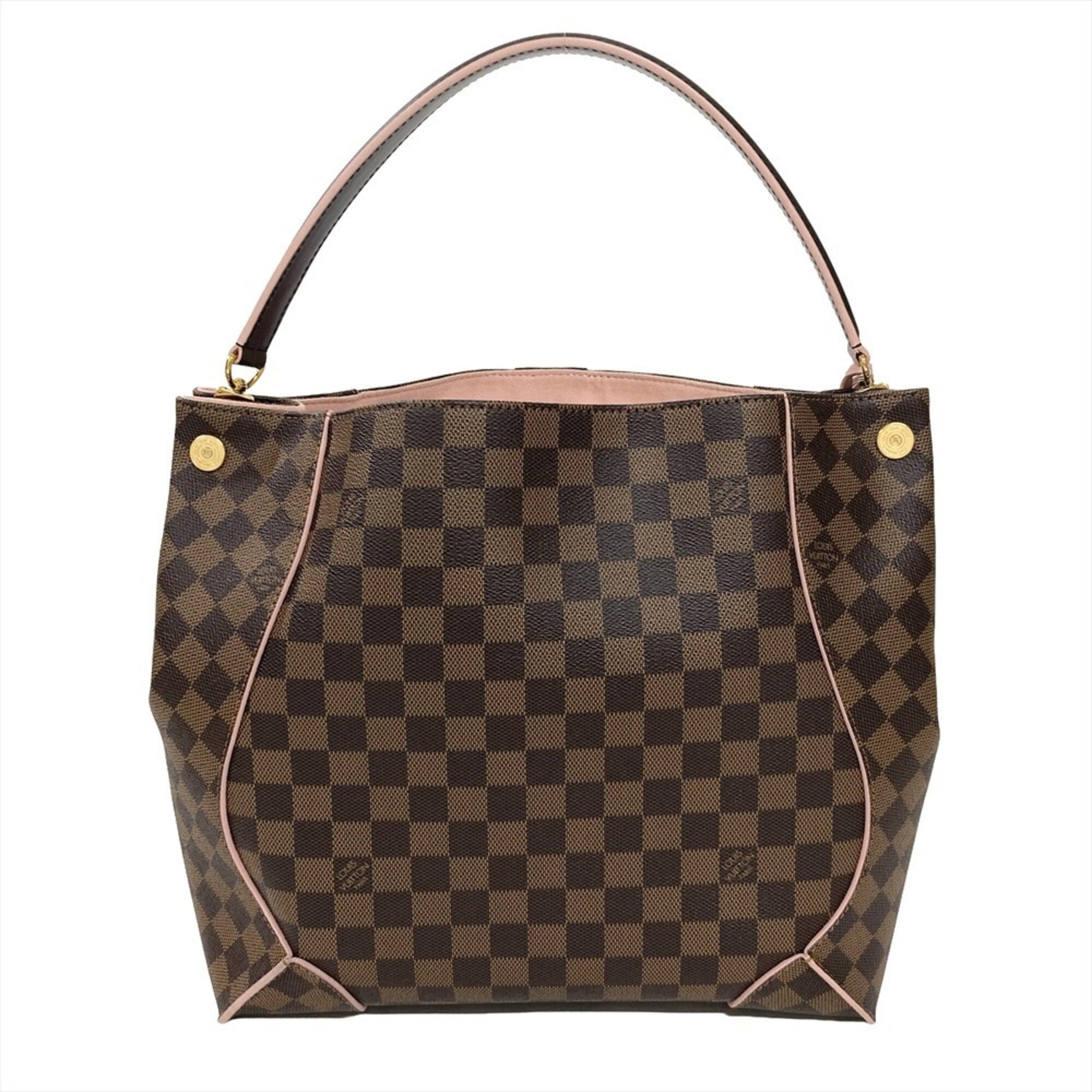 Louis Vuitton Brown Damier Canvas Ebene Pink Rose Ballerine Damier Canvas Shoulder Bag (Pre-Owned)