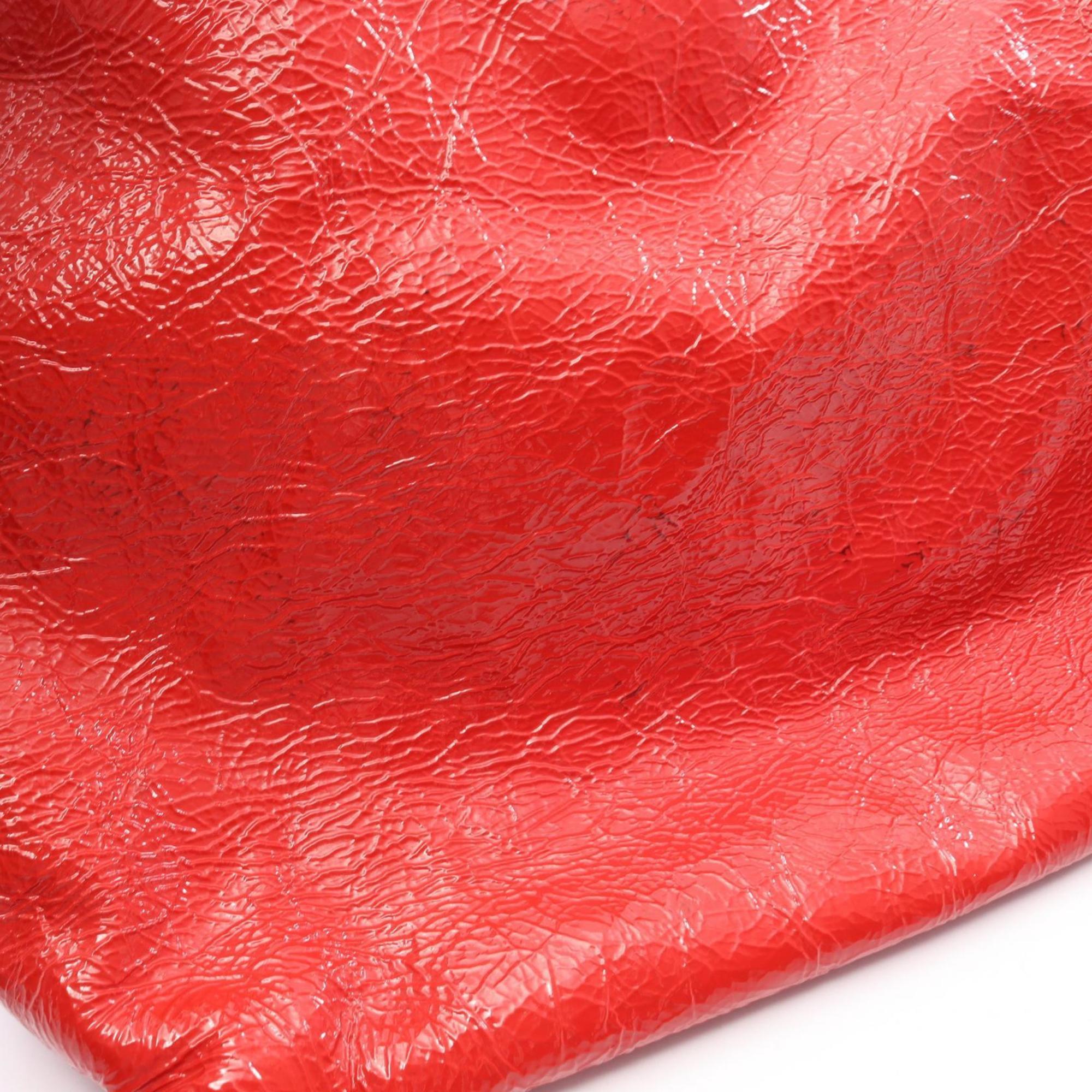 Prada Red Color Patent Leather Handbag Tote Bag (Pre-Owned)
