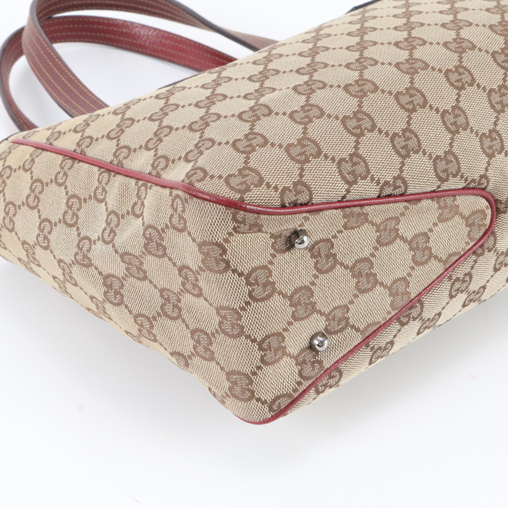 Gucci Gg Canvas Brown Red Color Gg Canvas Handbag Shoulder Bag Tote Bag (Pre-Owned)