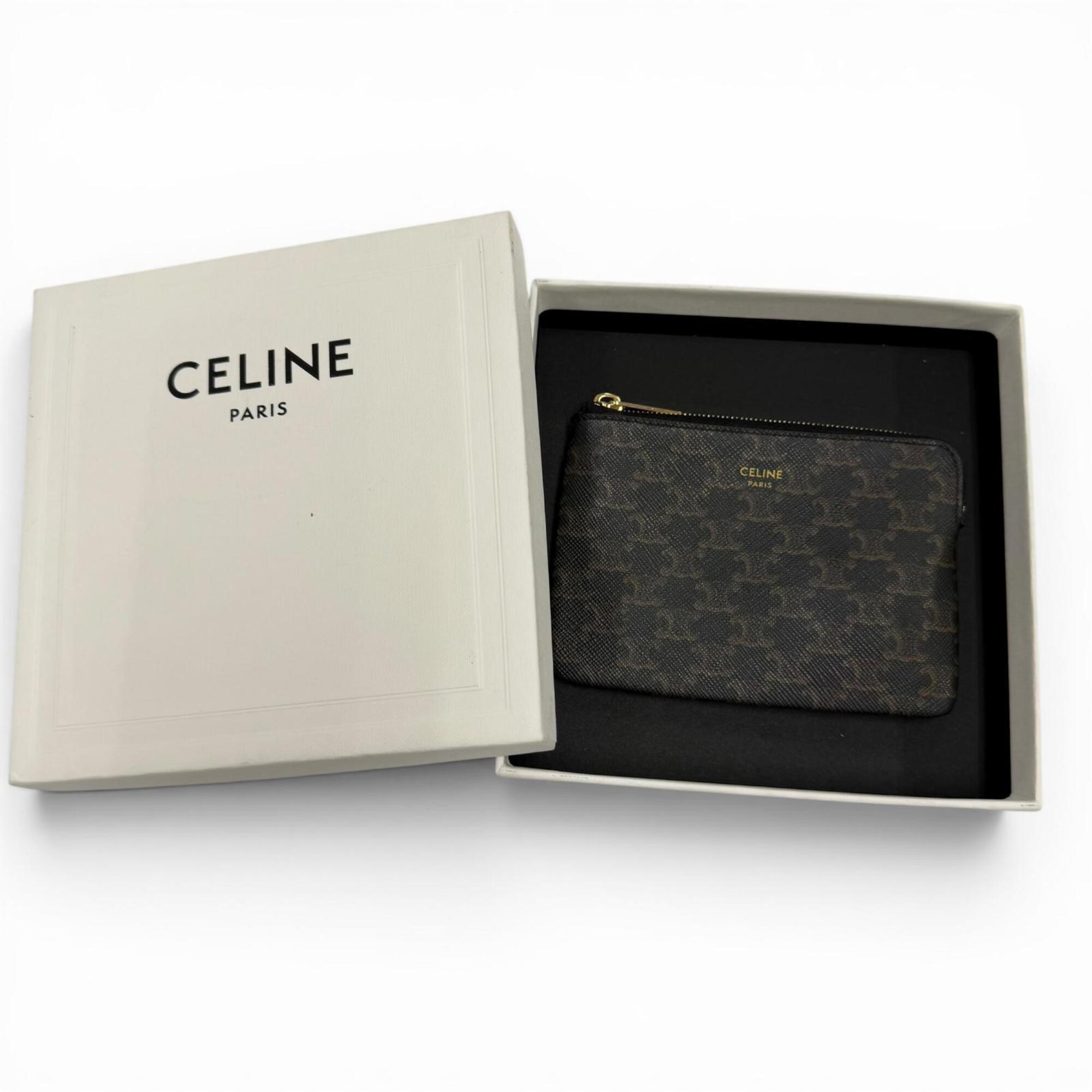 Celine Black Canvas Coin Purse/Coin Case (Pre-Owned)