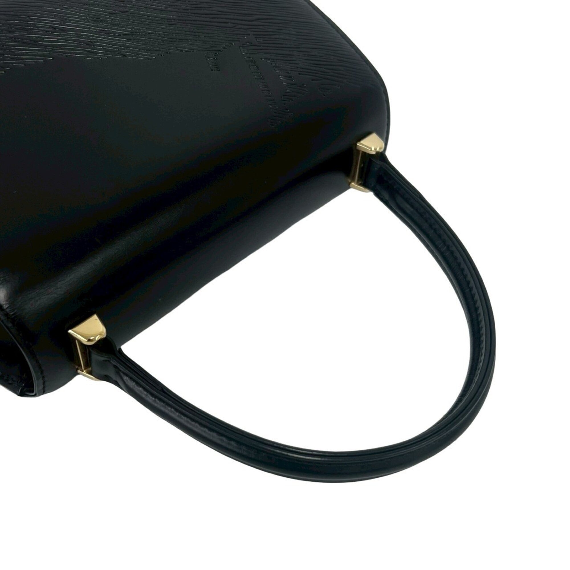 Louis Vuitton Black Leather Handbag Tote Bag (Pre-Owned)