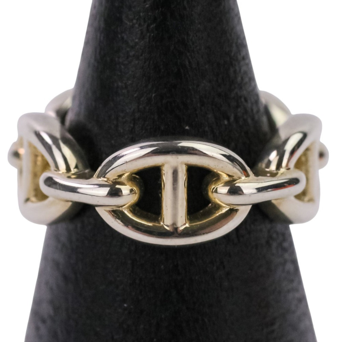Hermes Silver Silver 925 Band Ring (Pre-Owned)