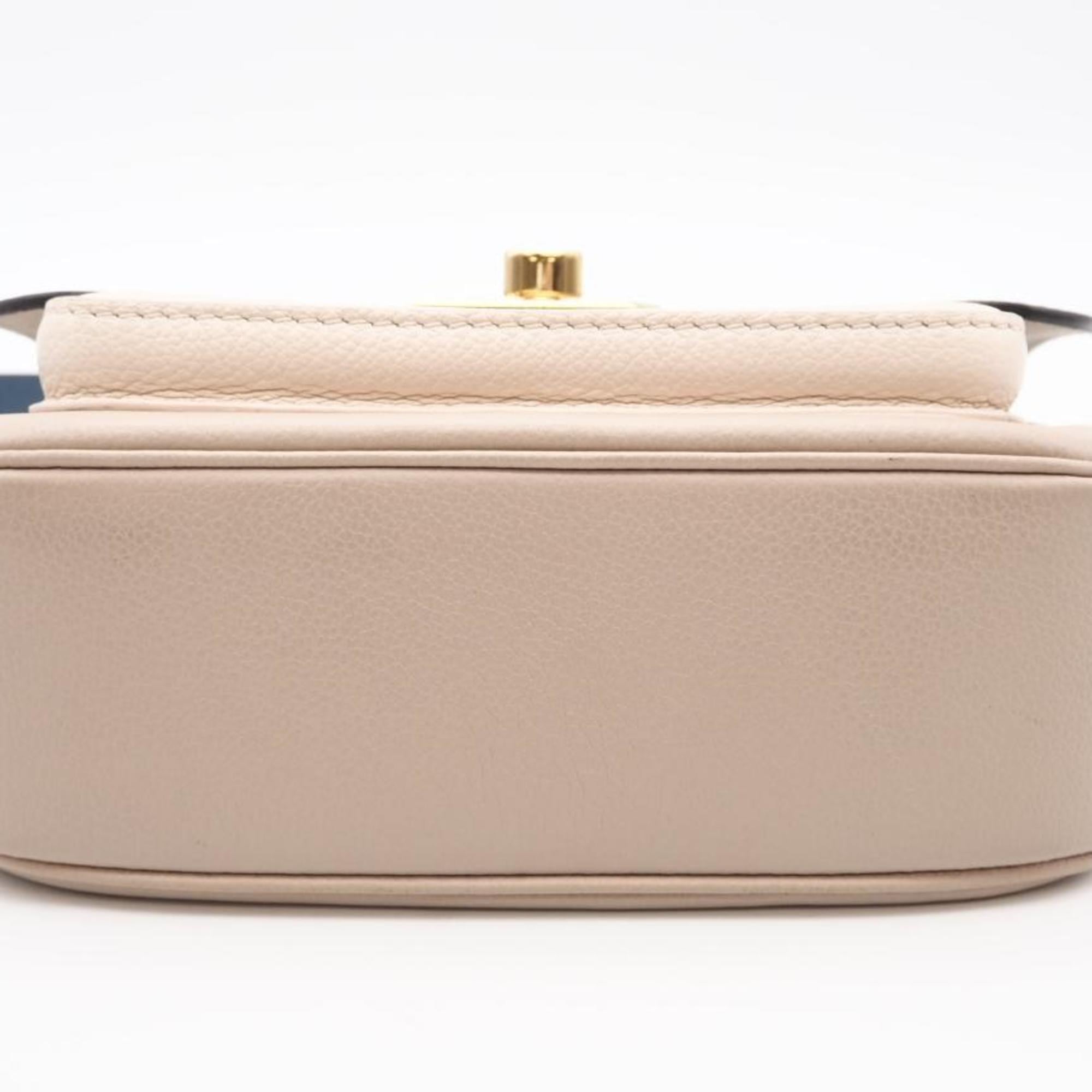 Louis Vuitton Beige Blue Cream Grayish Leather Shoulder Bag (Pre-Owned)